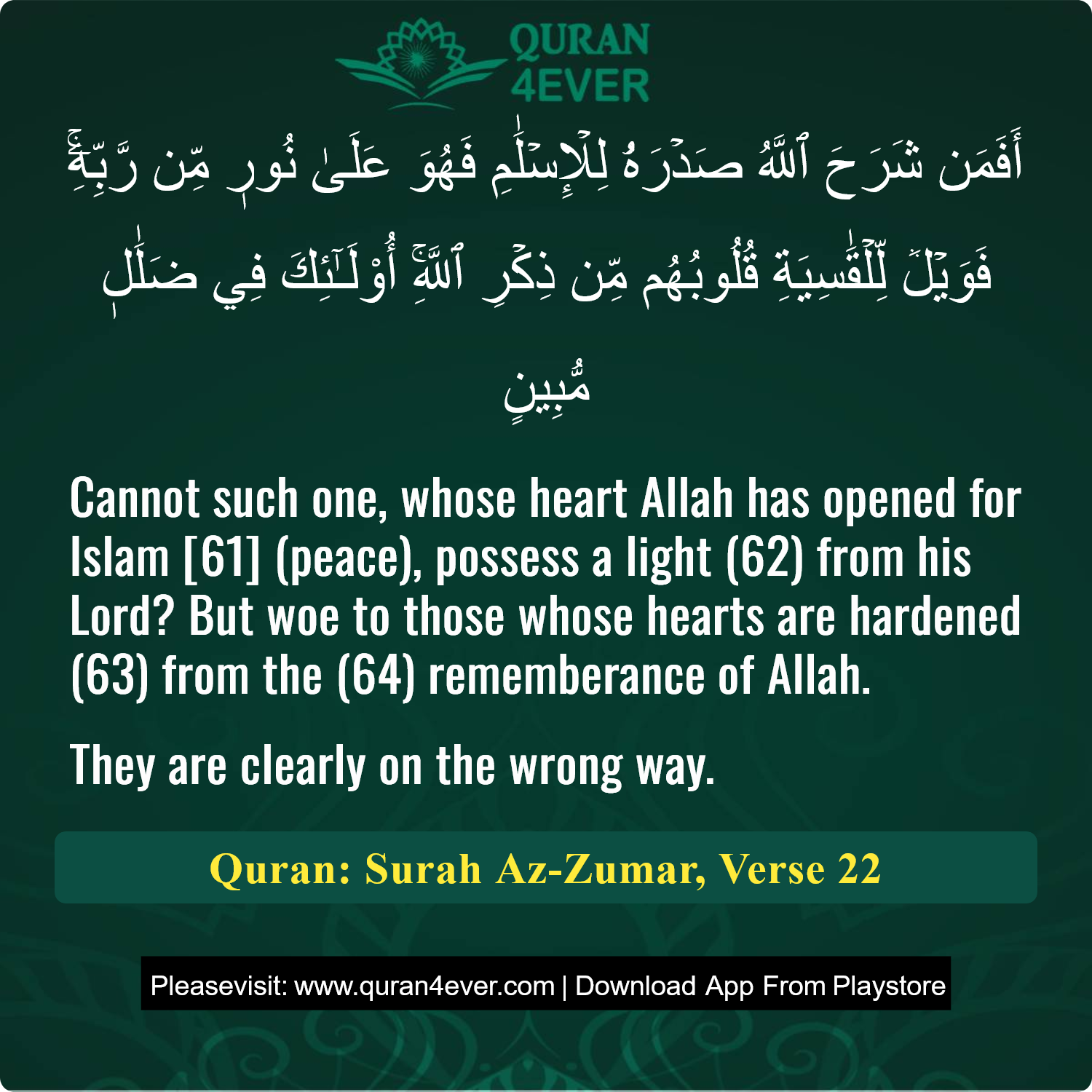 Surah 39, Ayah 22 - Quran Image