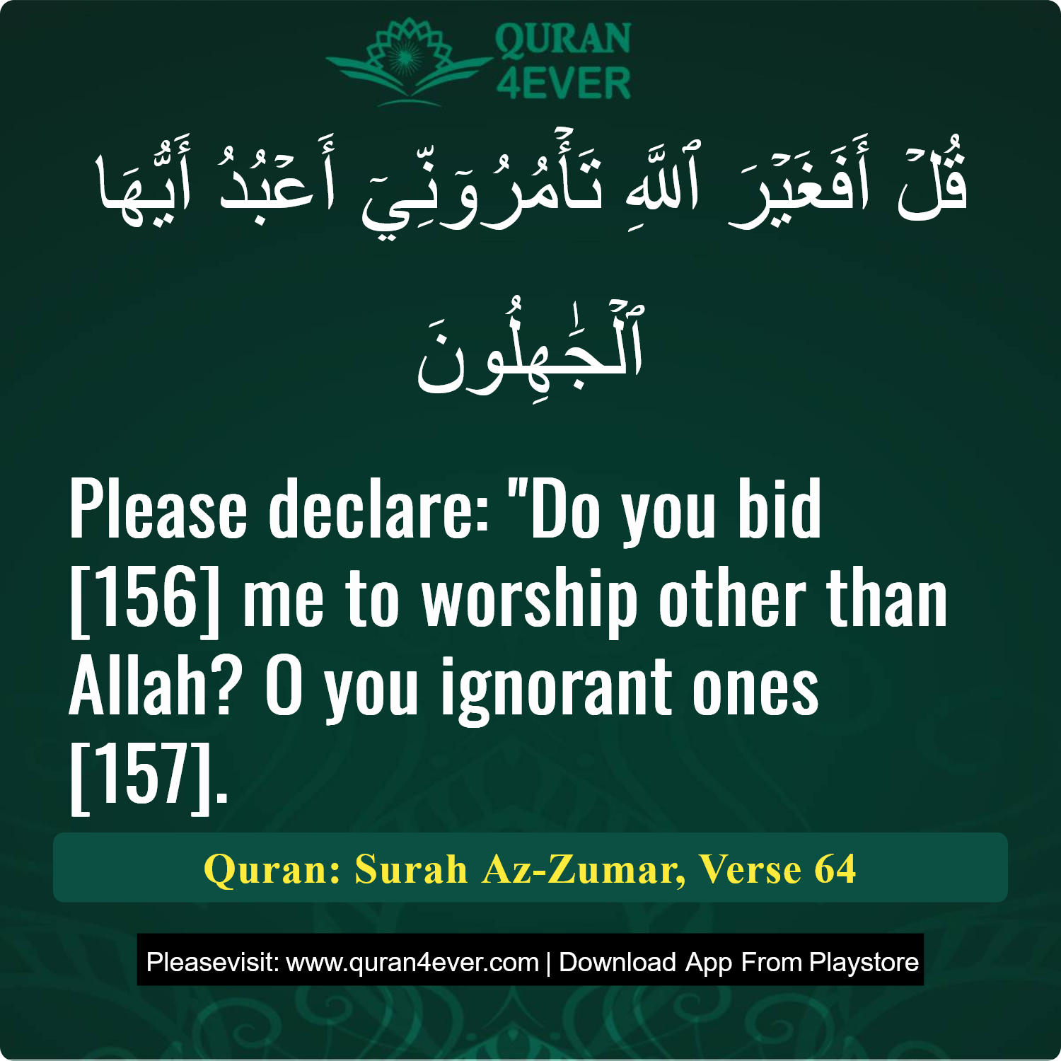 Surah 39, Ayah 64 - Quran Image