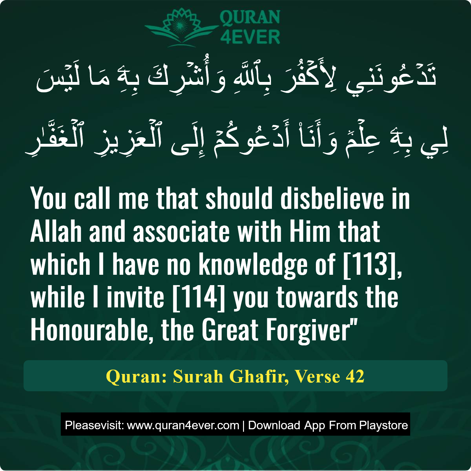 Surah 40, Ayah 42 - Quran Image