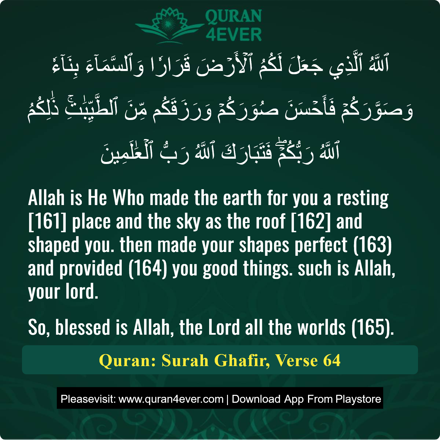 Surah 40, Ayah 64 - Quran Image