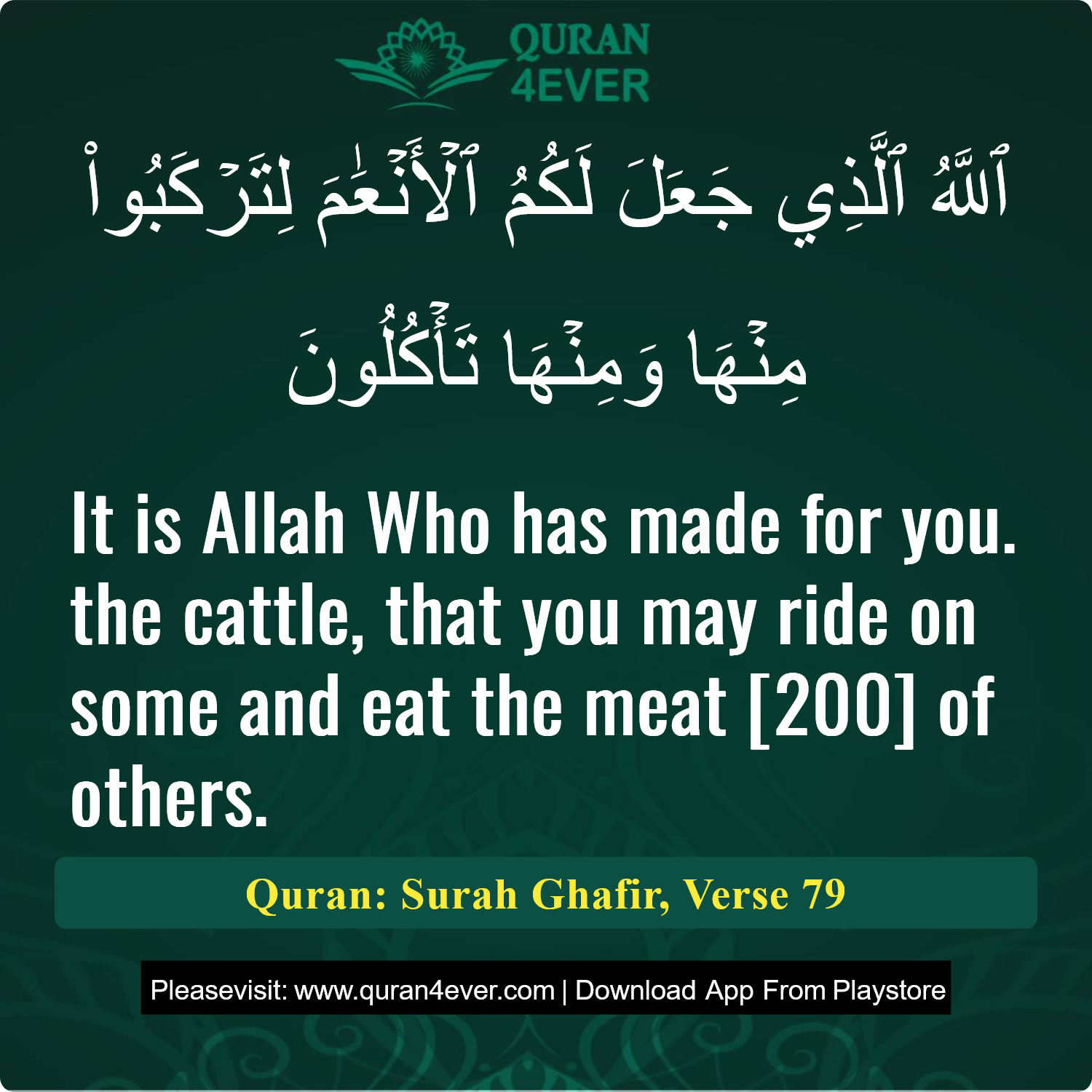 Surah 40, Ayah 79 - Quran Image