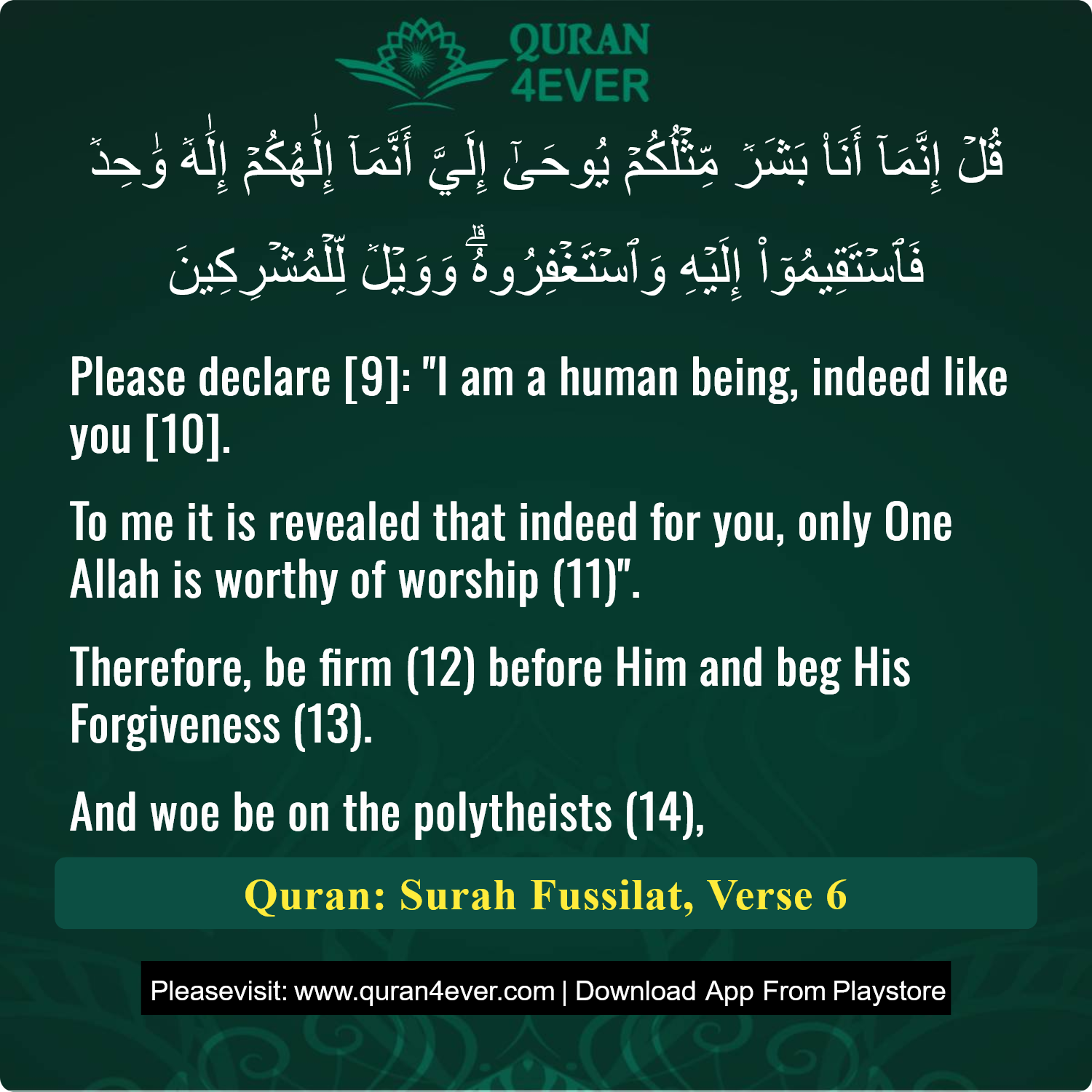 Surah 41, Ayah 6 - Quran Image