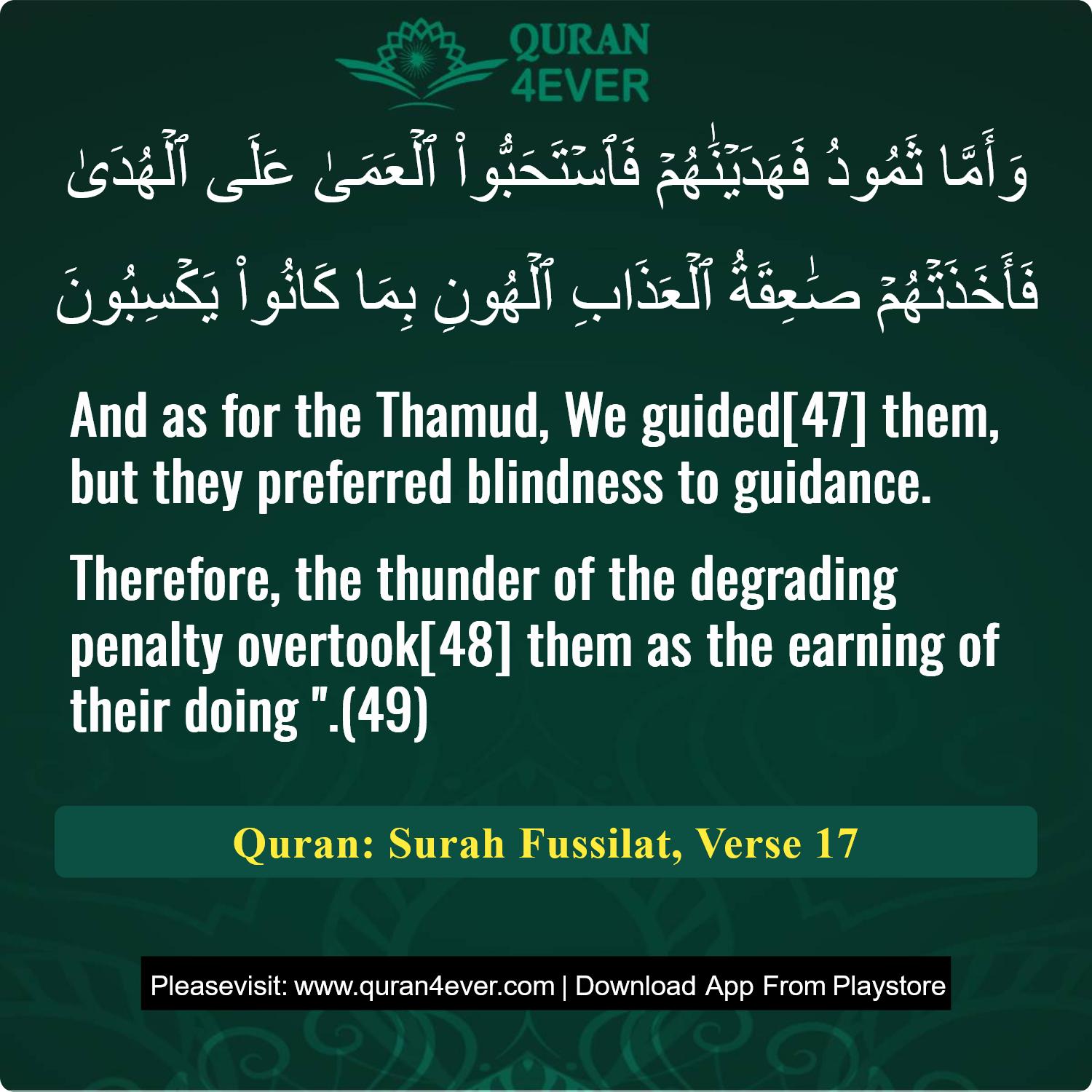 Surah 41, Ayah 17 - Quran Image