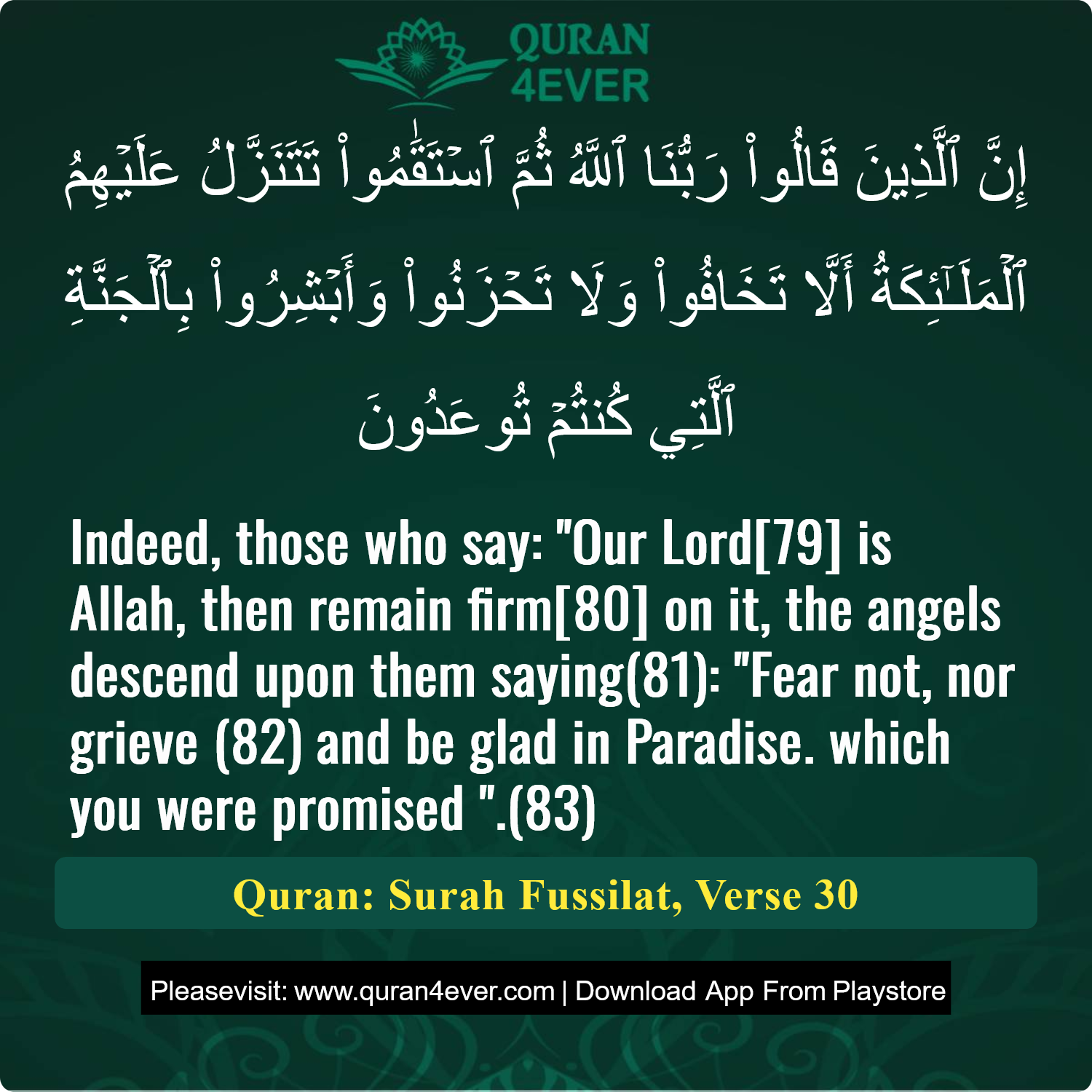 Surah 41, Ayah 30 - Quran Image