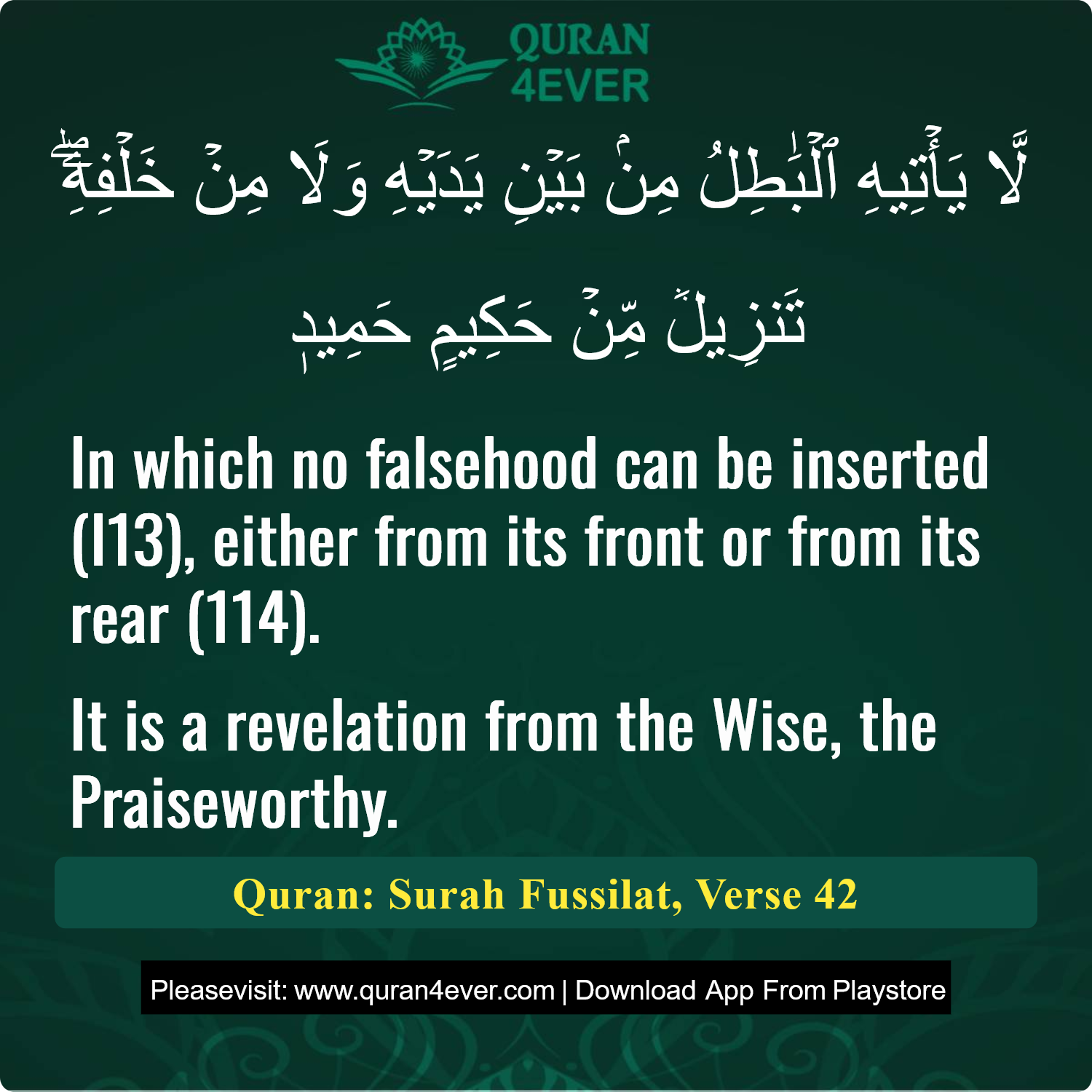 Surah 41, Ayah 42 - Quran Image