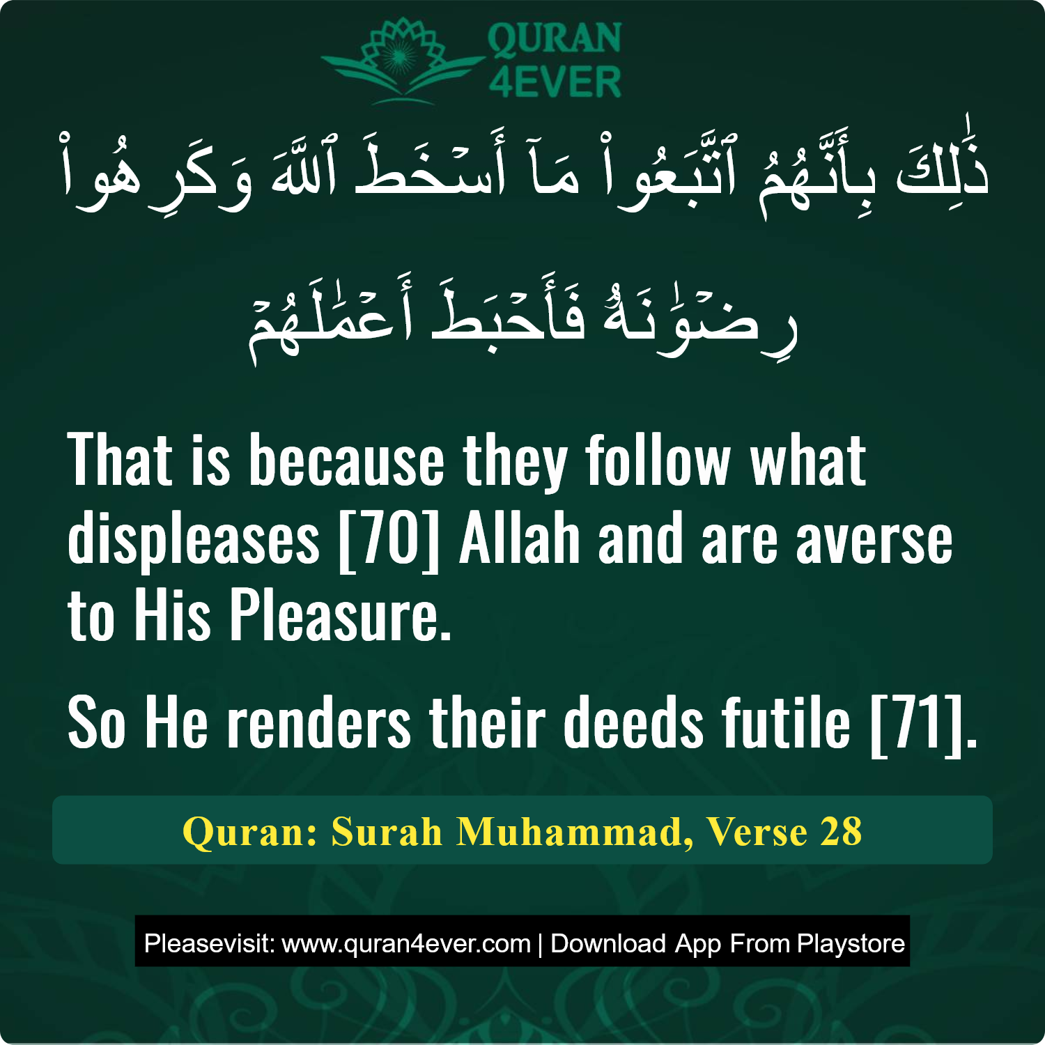 Surah 47, Ayah 28 - Quran Image