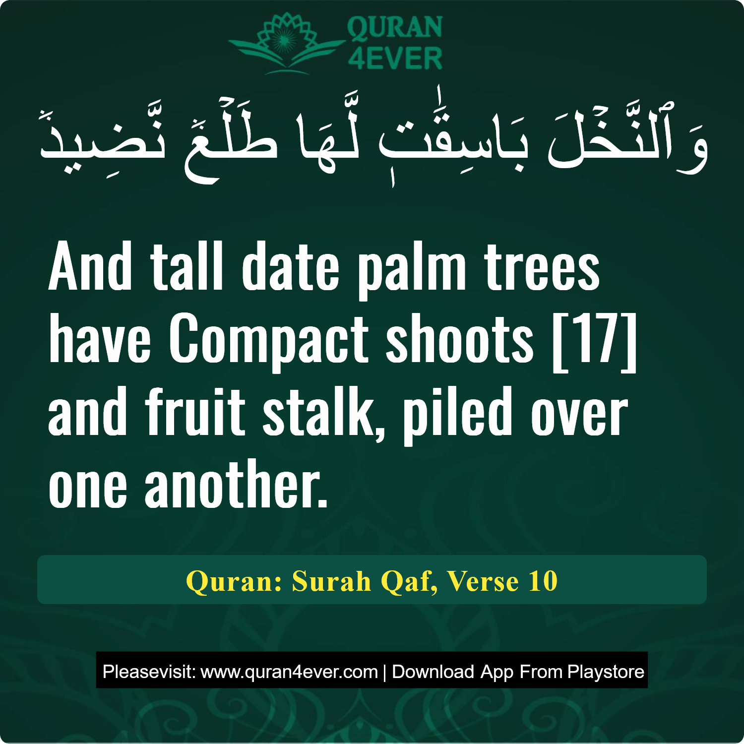 Surah 50, Ayah 10 - Quran Image