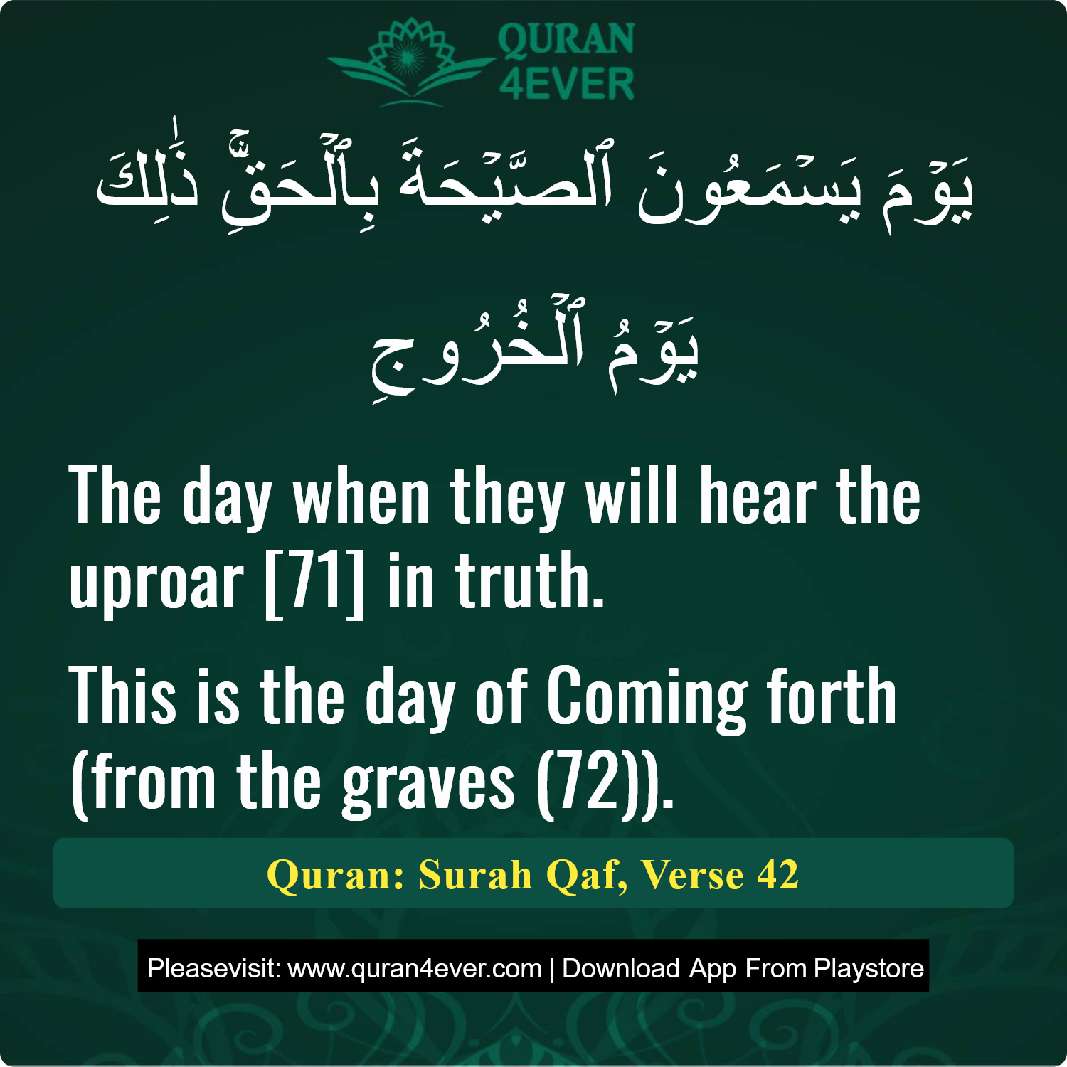 Surah 50, Ayah 42 - Quran Image