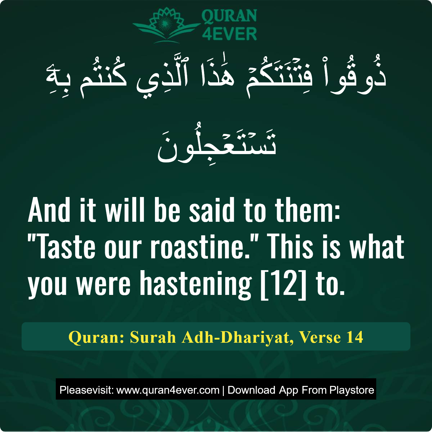 Surah 51, Ayah 14 - Quran Image