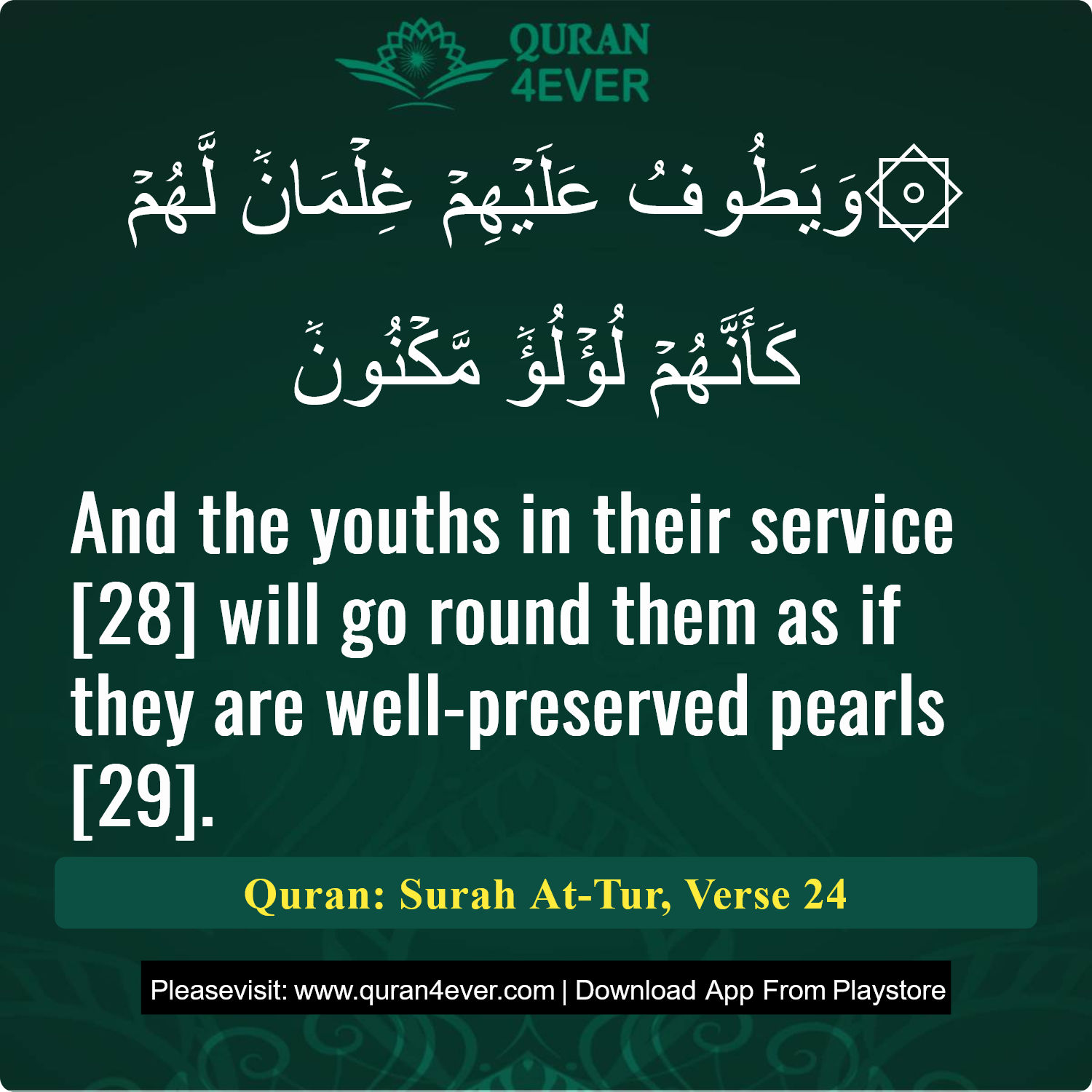 Surah 52, Ayah 24 - Quran Image