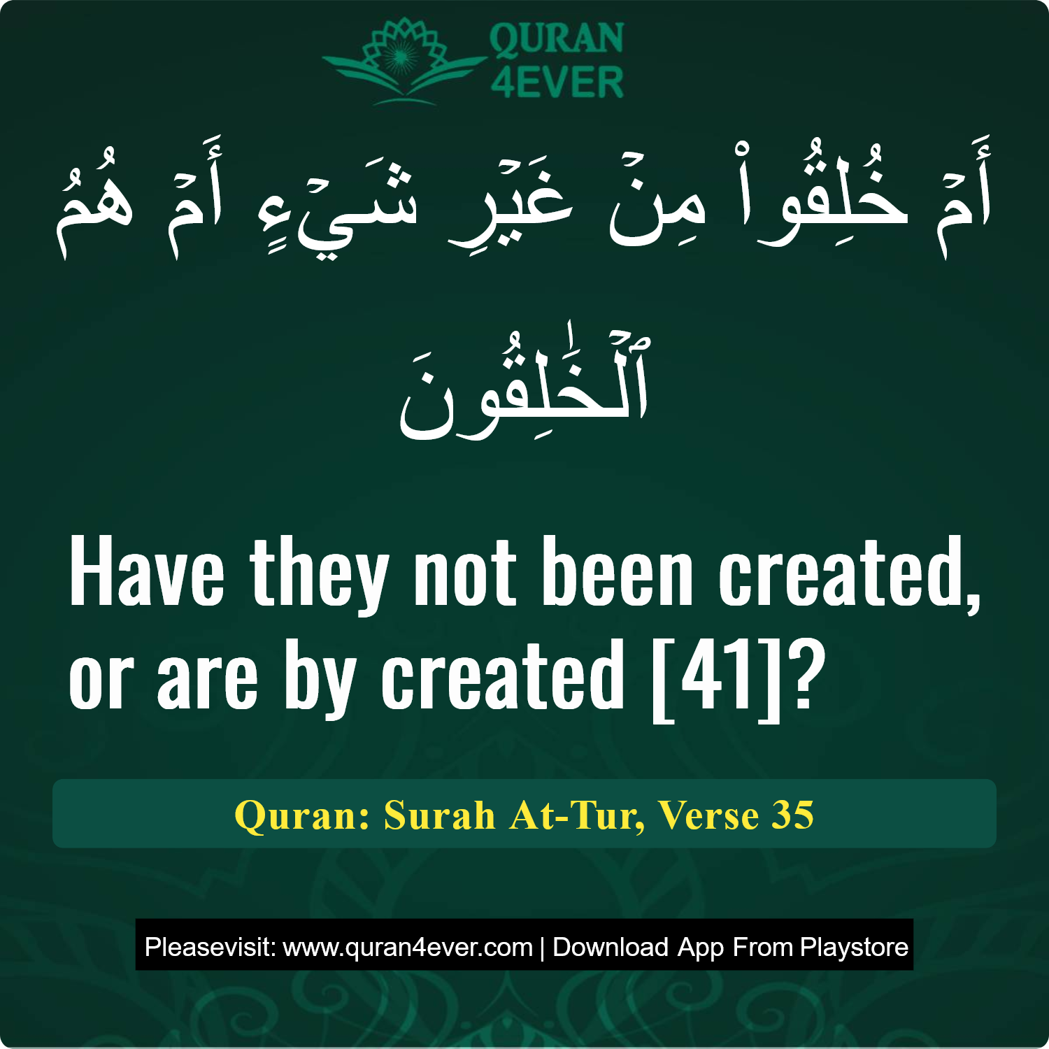 Surah 52, Ayah 35 - Quran Image