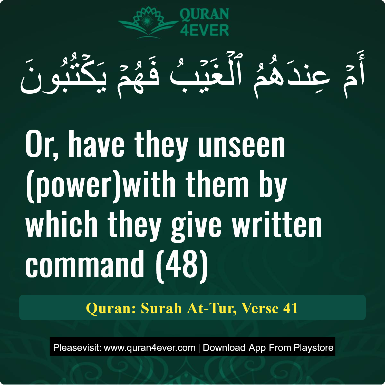 Surah 52, Ayah 41 - Quran Image