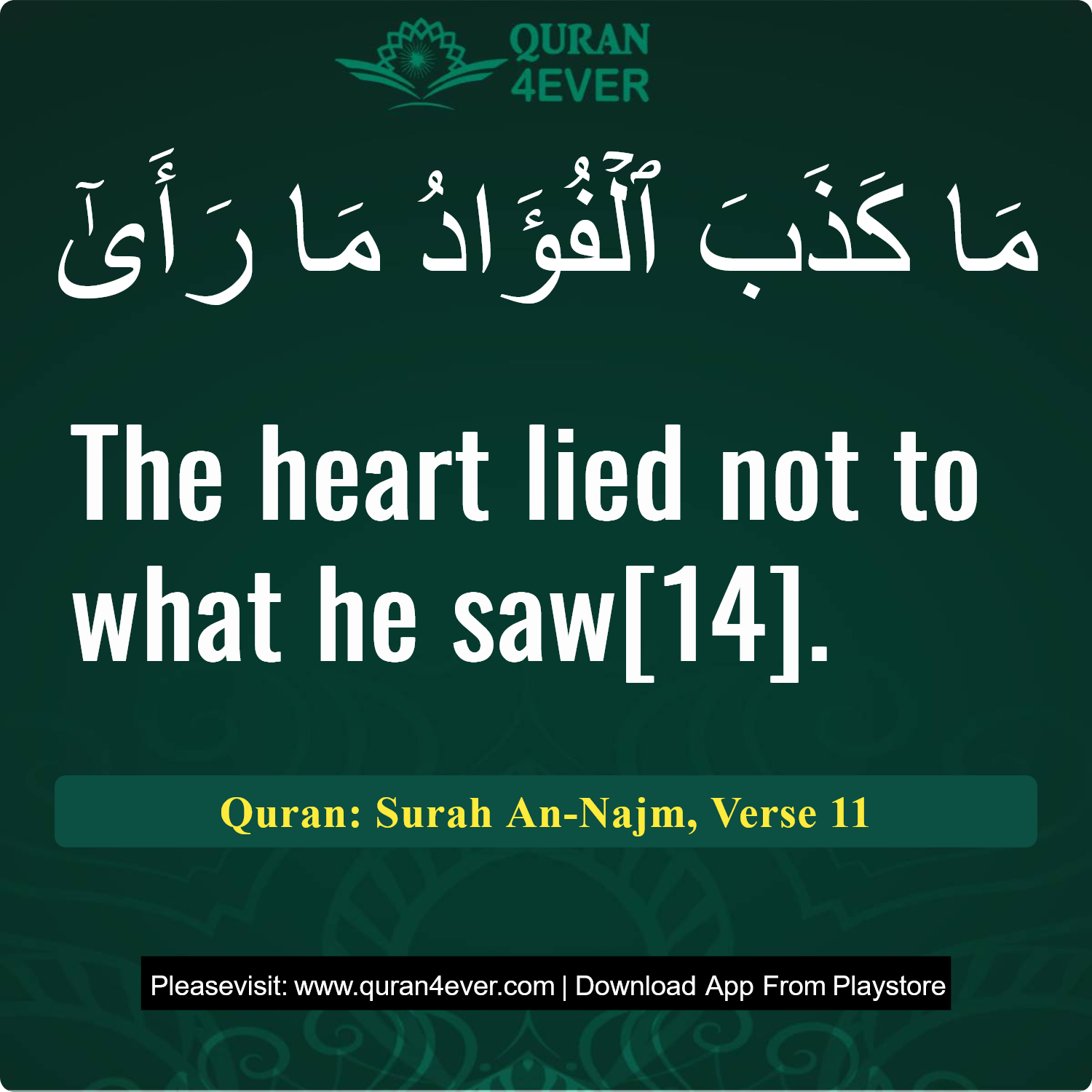 Surah 53, Ayah 11 - Quran Image
