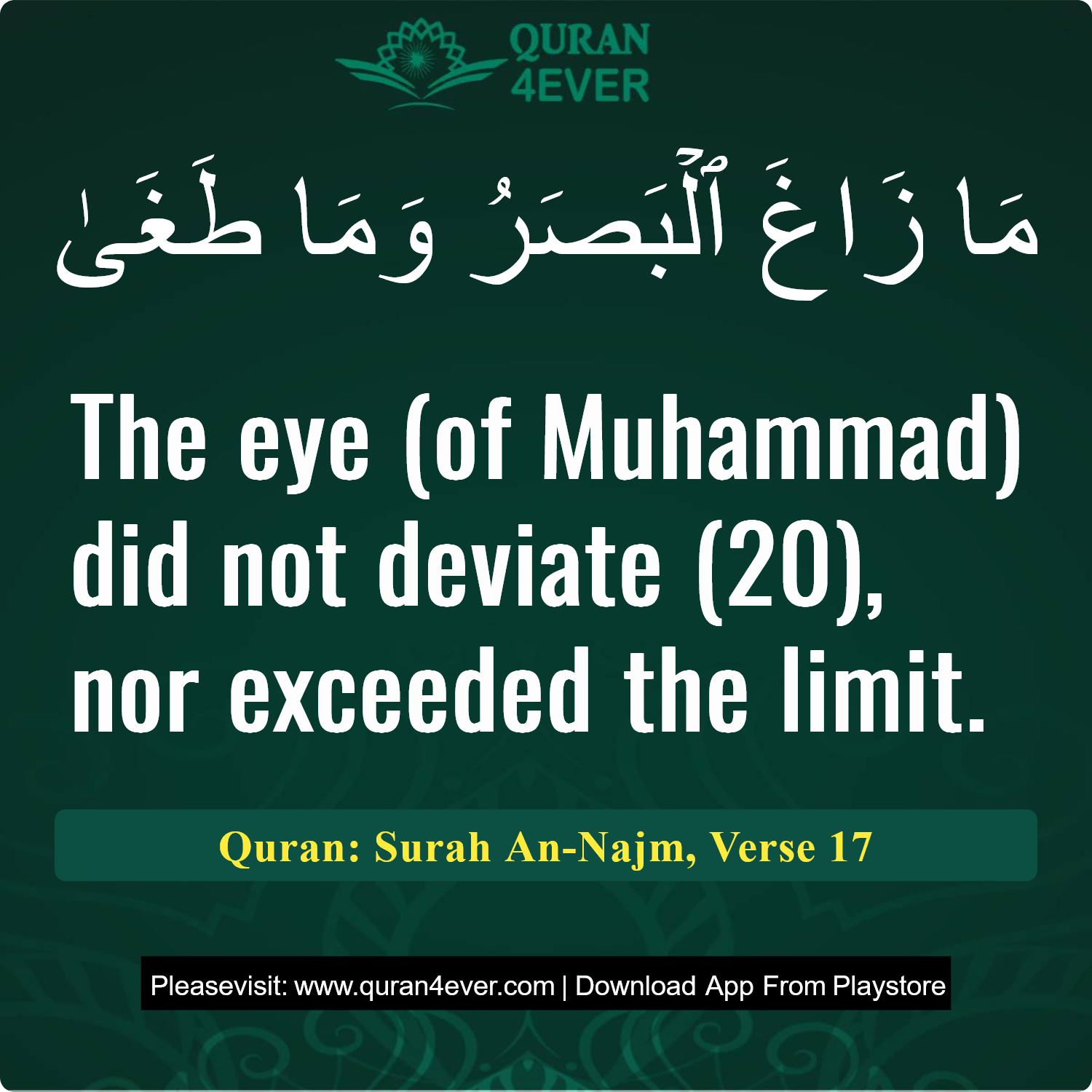 Surah 53, Ayah 17 - Quran Image