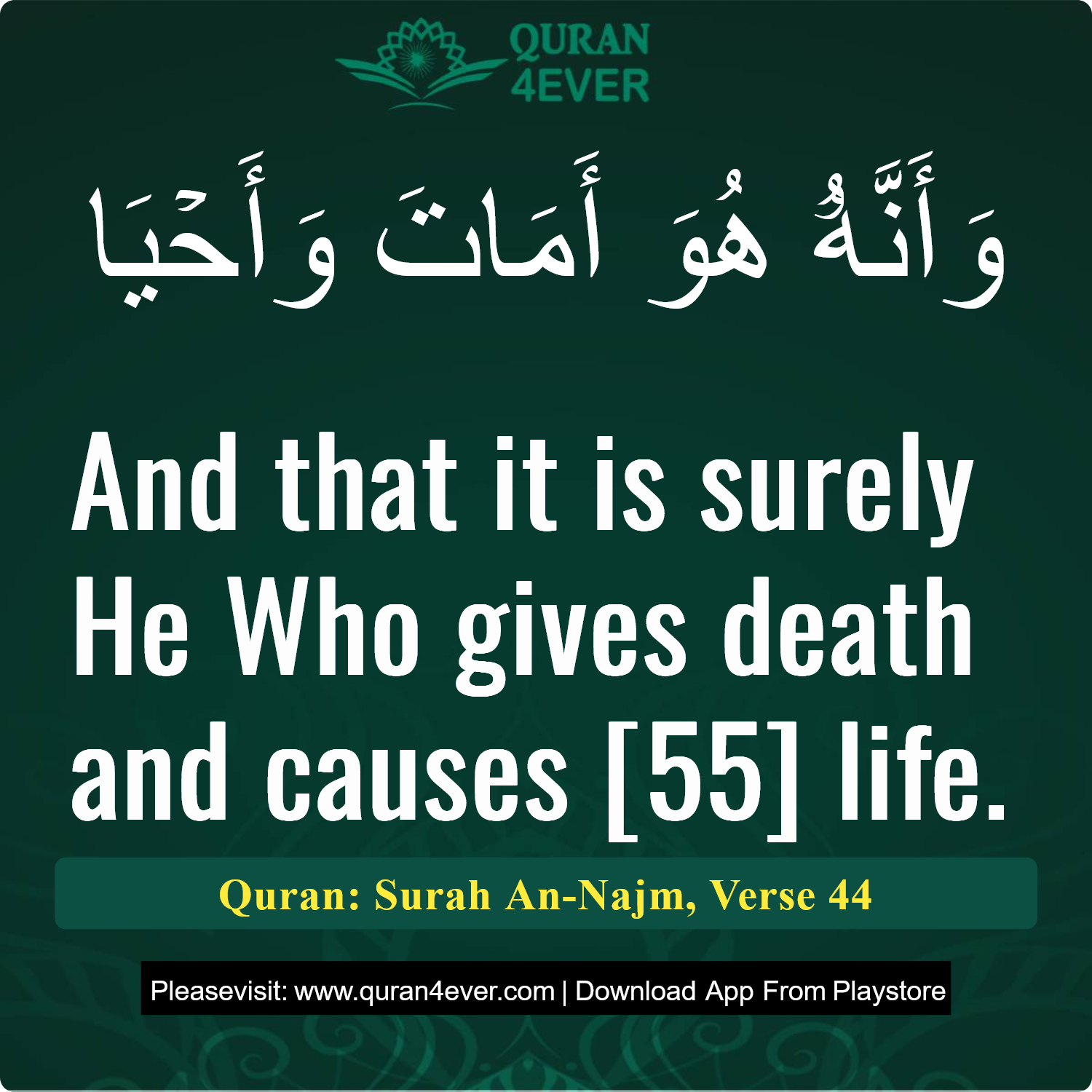 Surah 53, Ayah 44 - Quran Image