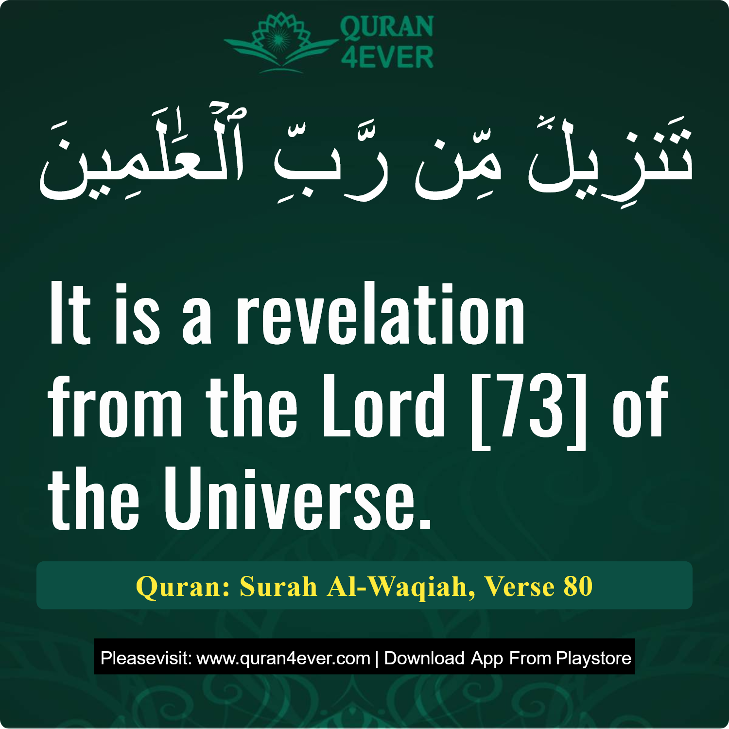 Surah 56, Ayah 80 - Quran Image