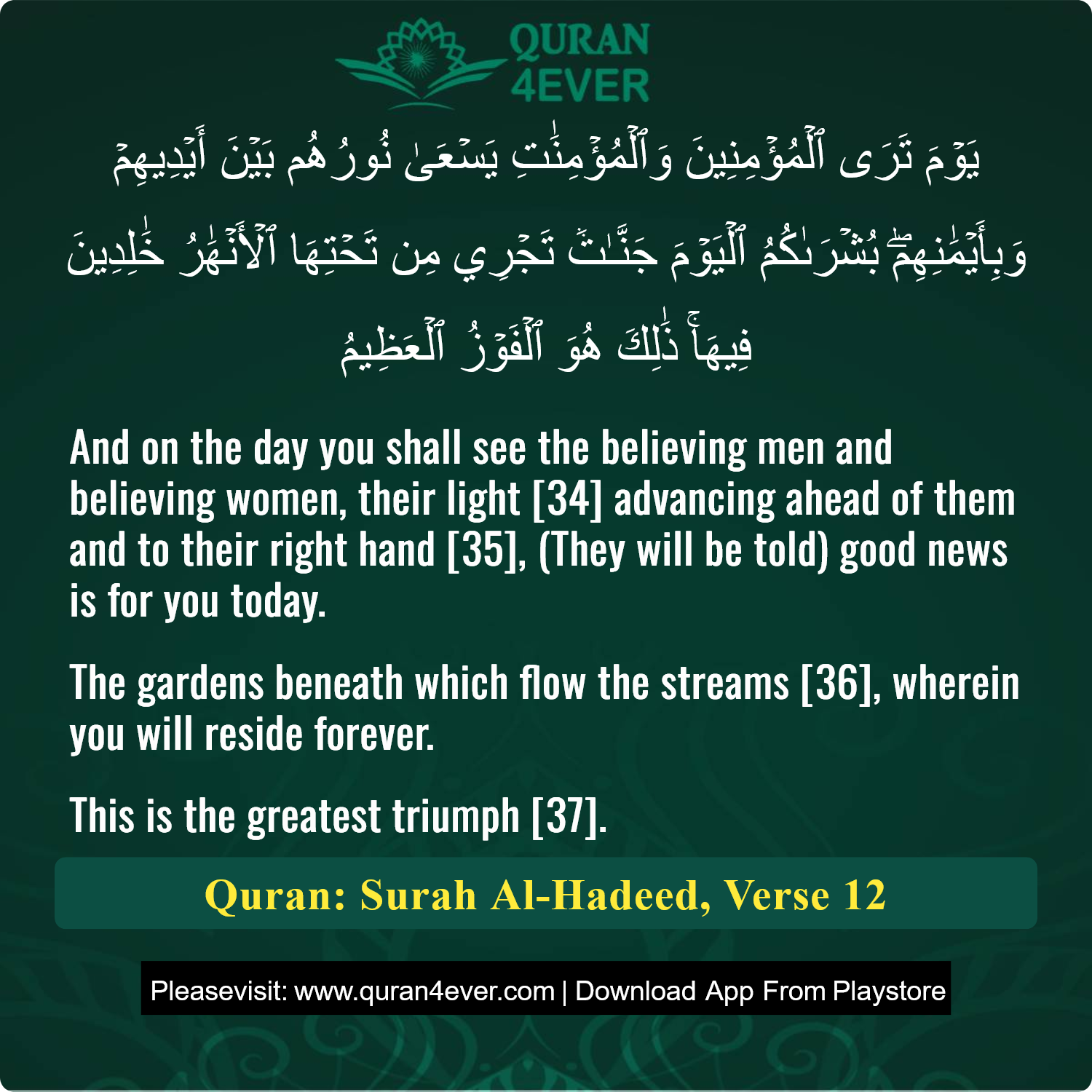 Surah 57, Ayah 12 - Quran Image