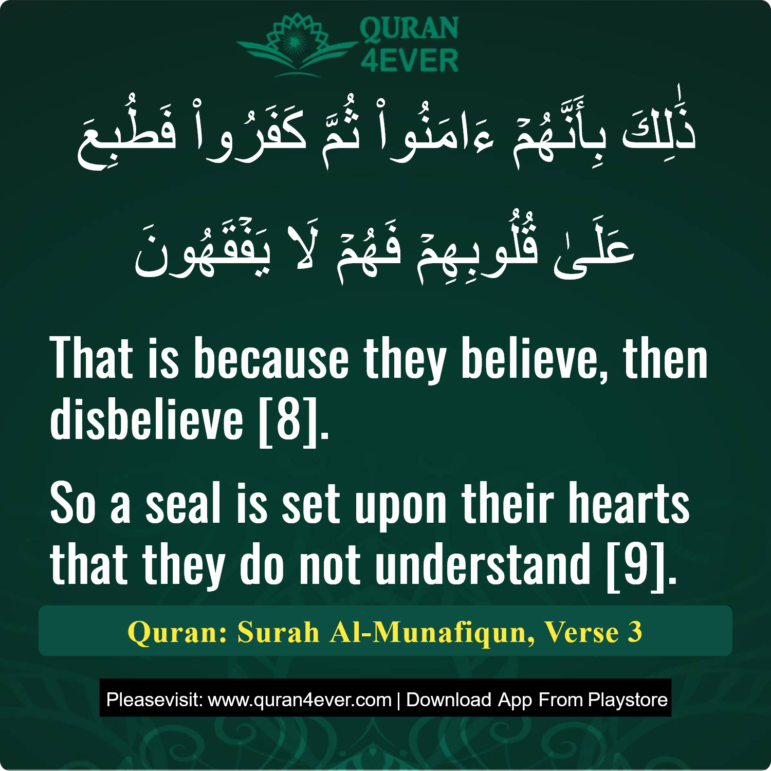 Surah 63, Ayah 3 - Quran Image