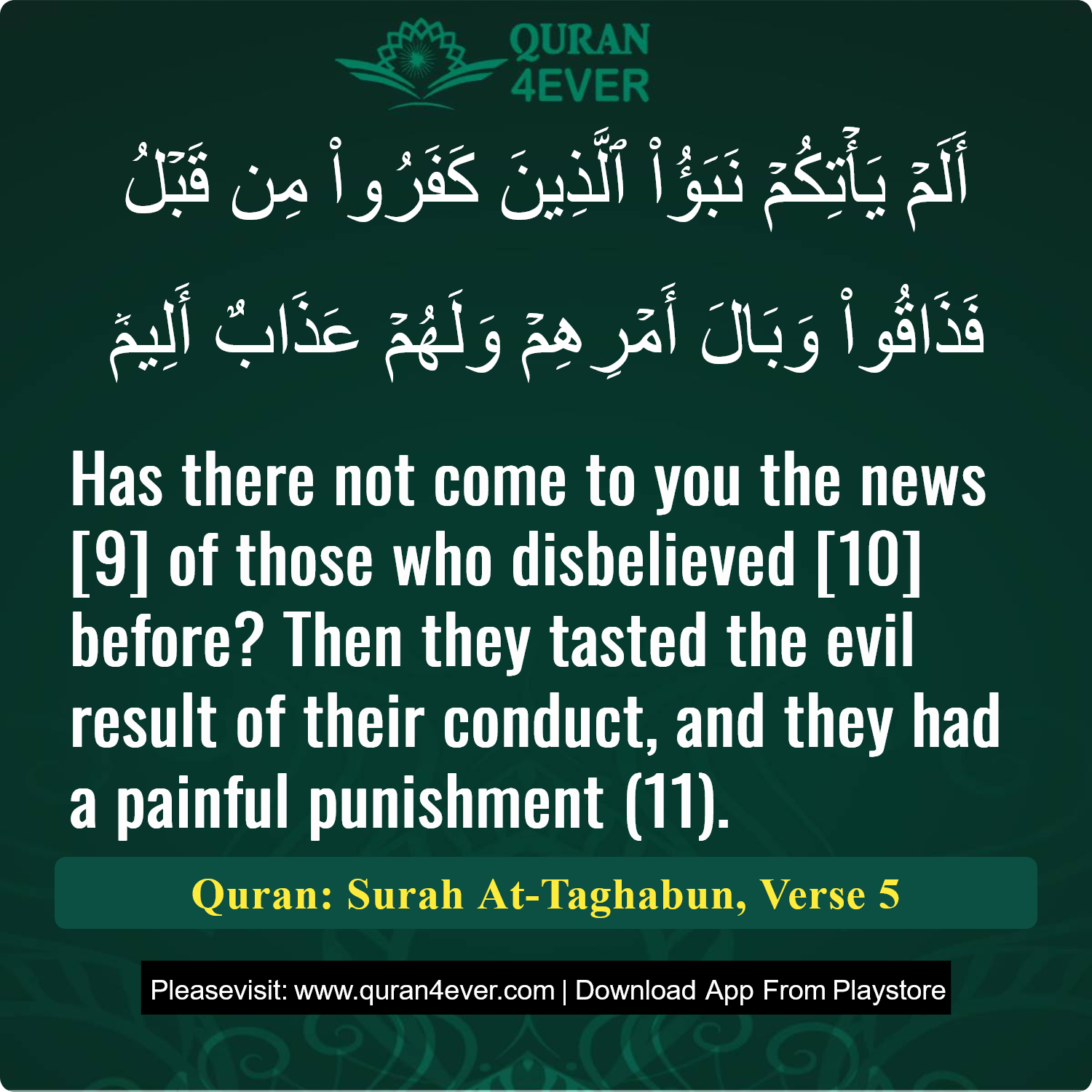 Surah 64, Ayah 5 - Quran Image
