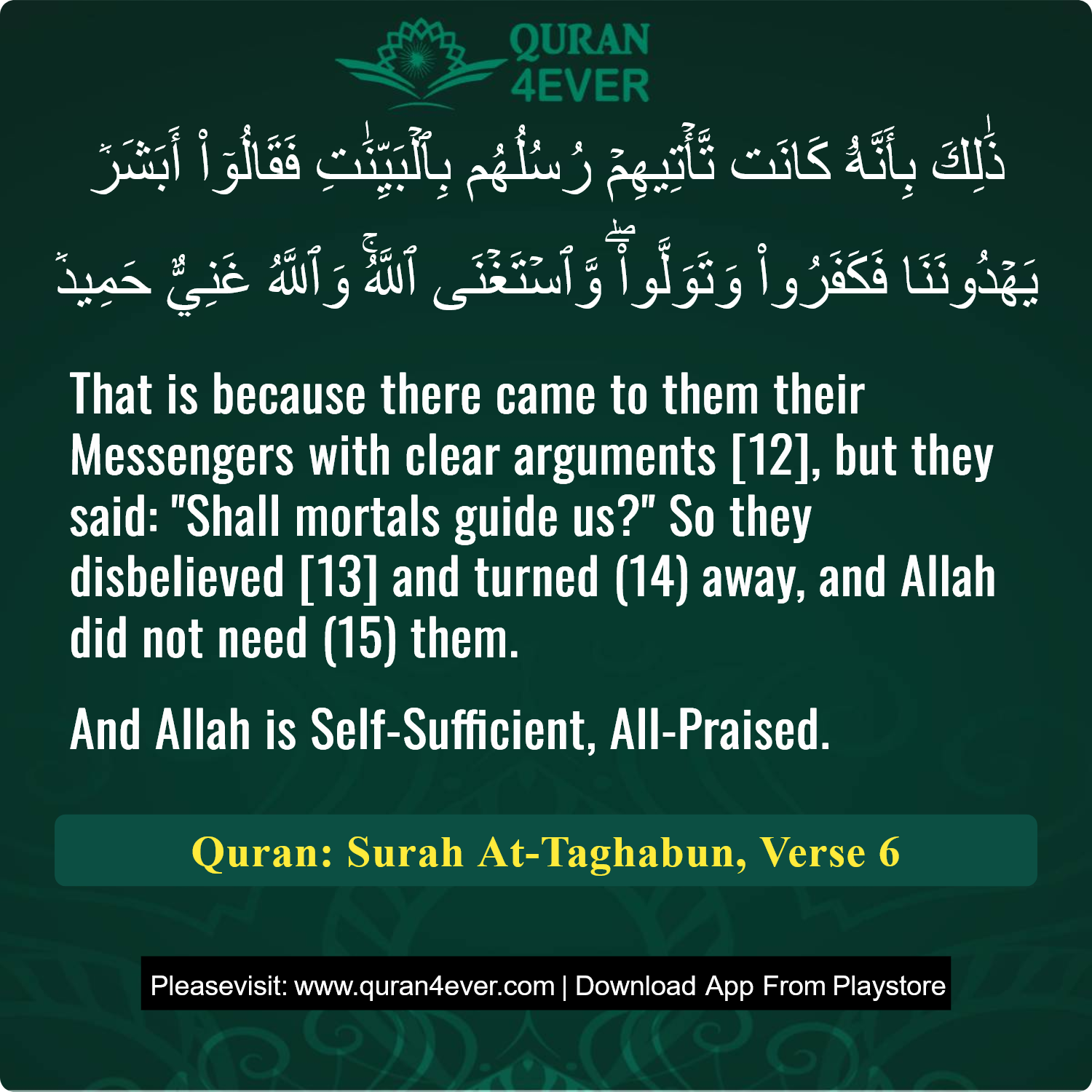 Surah 64, Ayah 6 - Quran Image