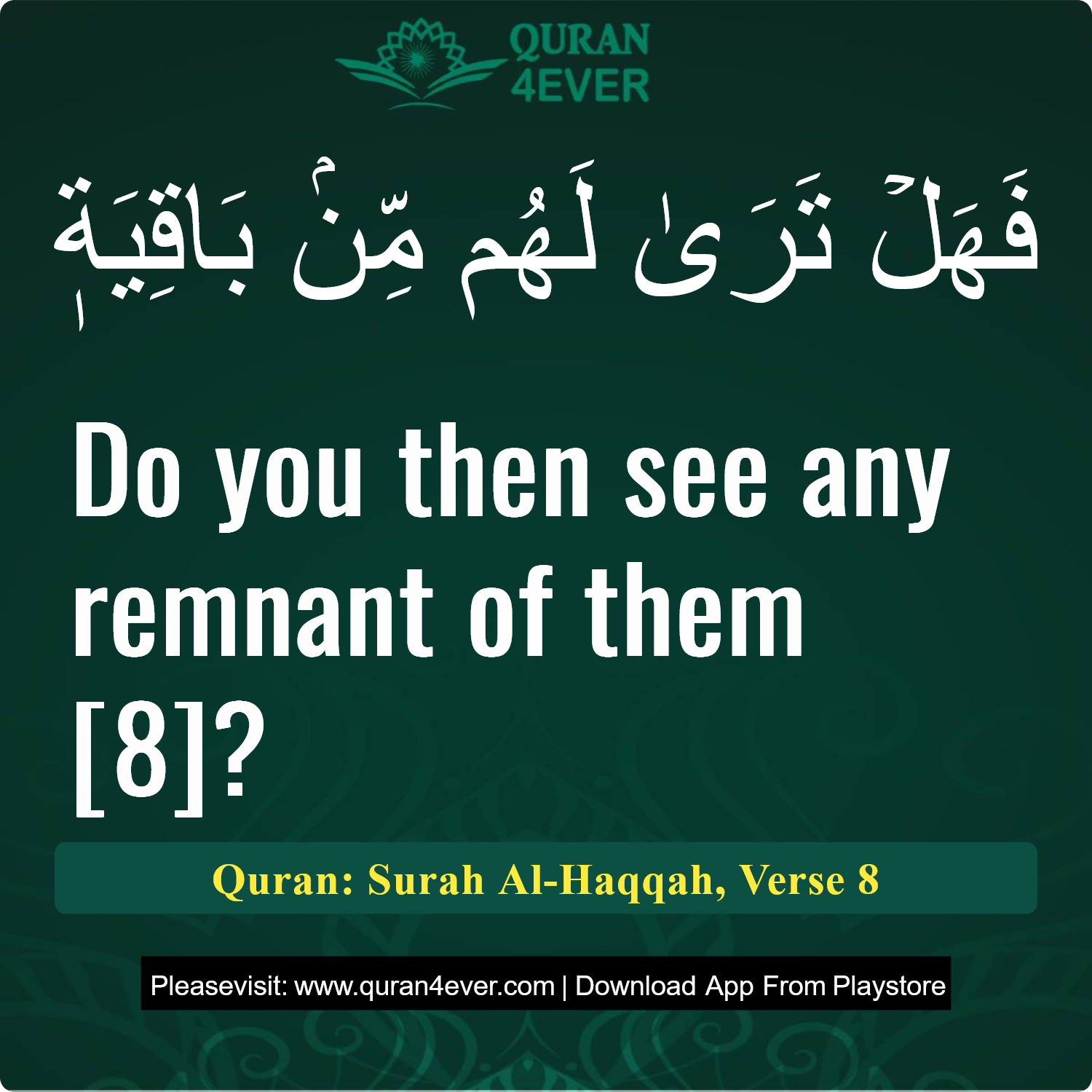 Surah 69, Ayah 8 - Quran Image