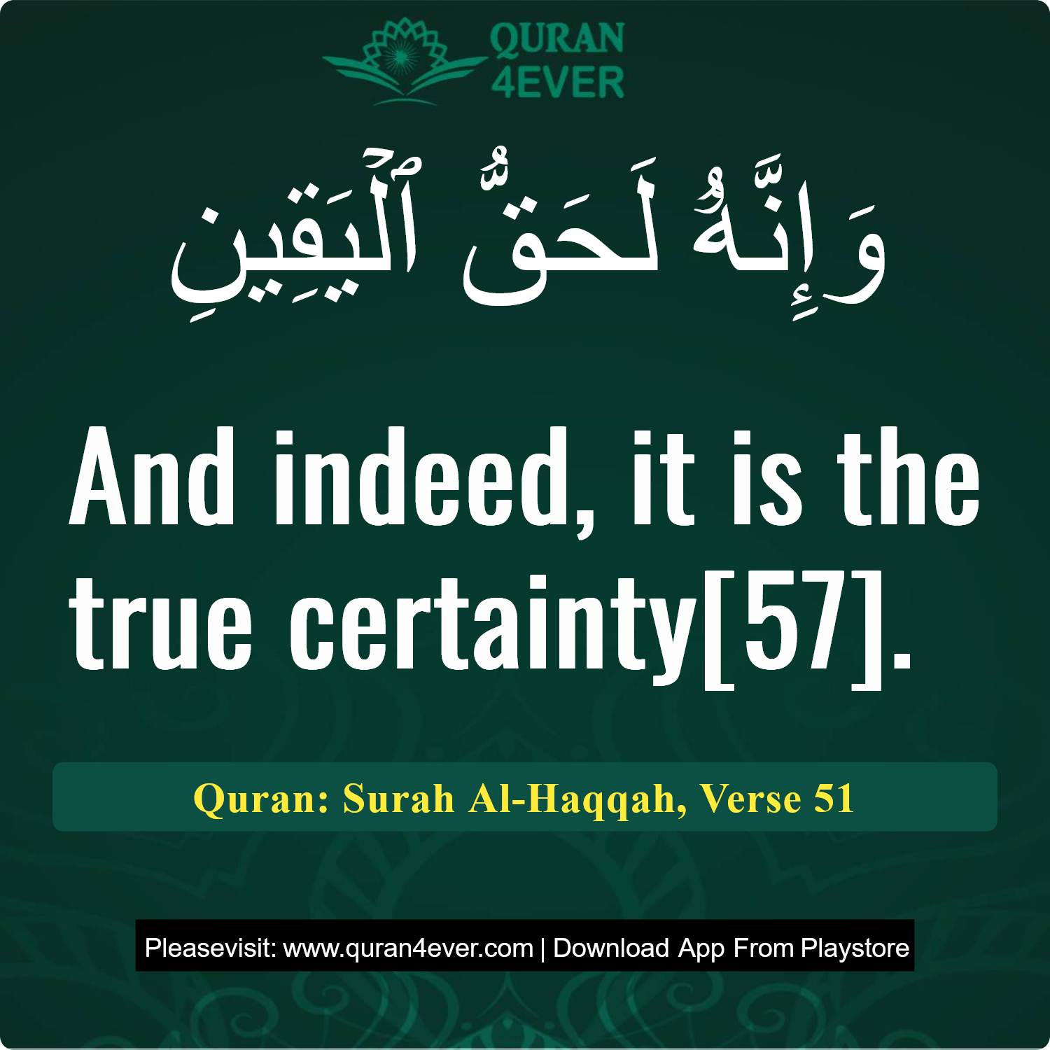 Surah 69, Ayah 51 - Quran Image