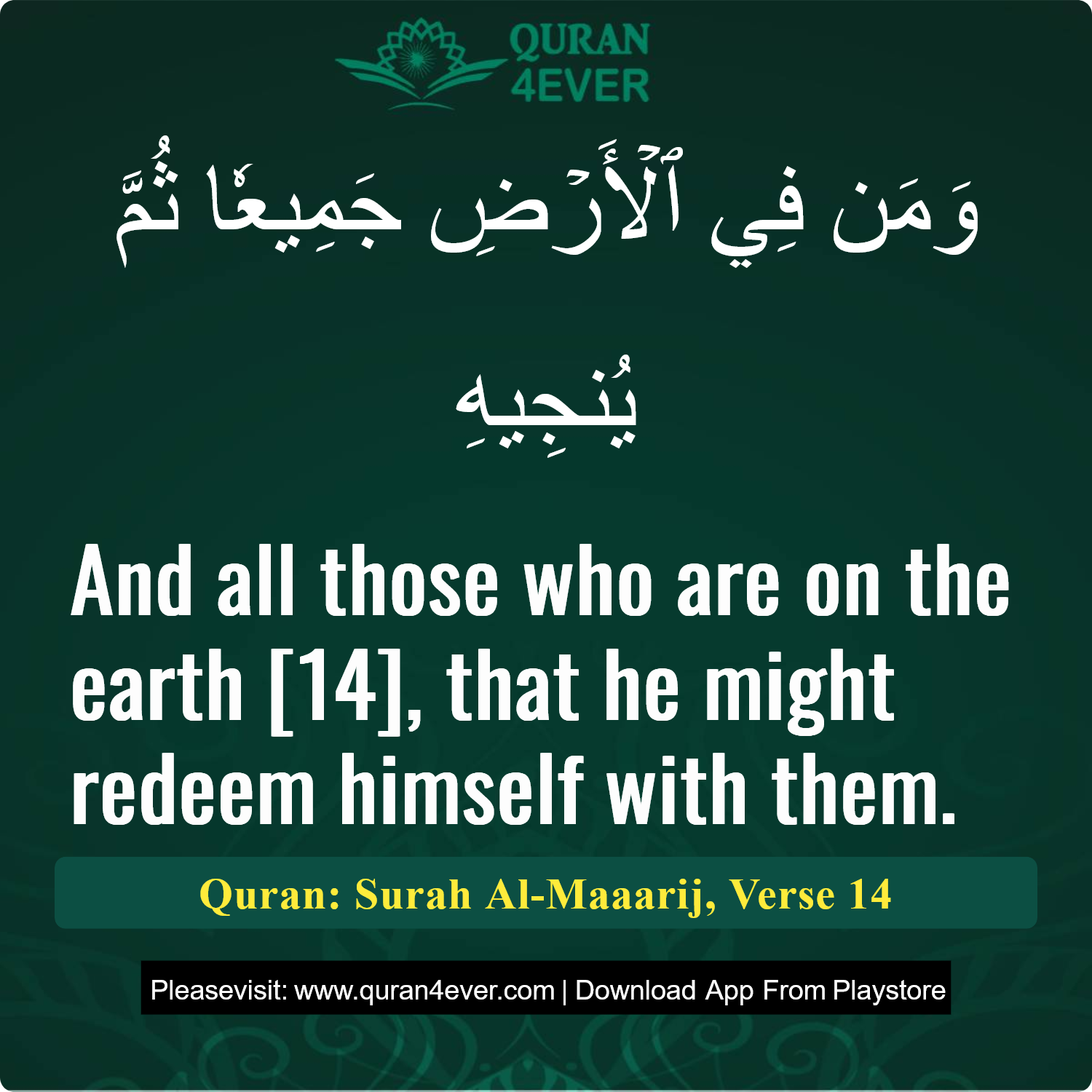 Surah 70, Ayah 14 - Quran Image