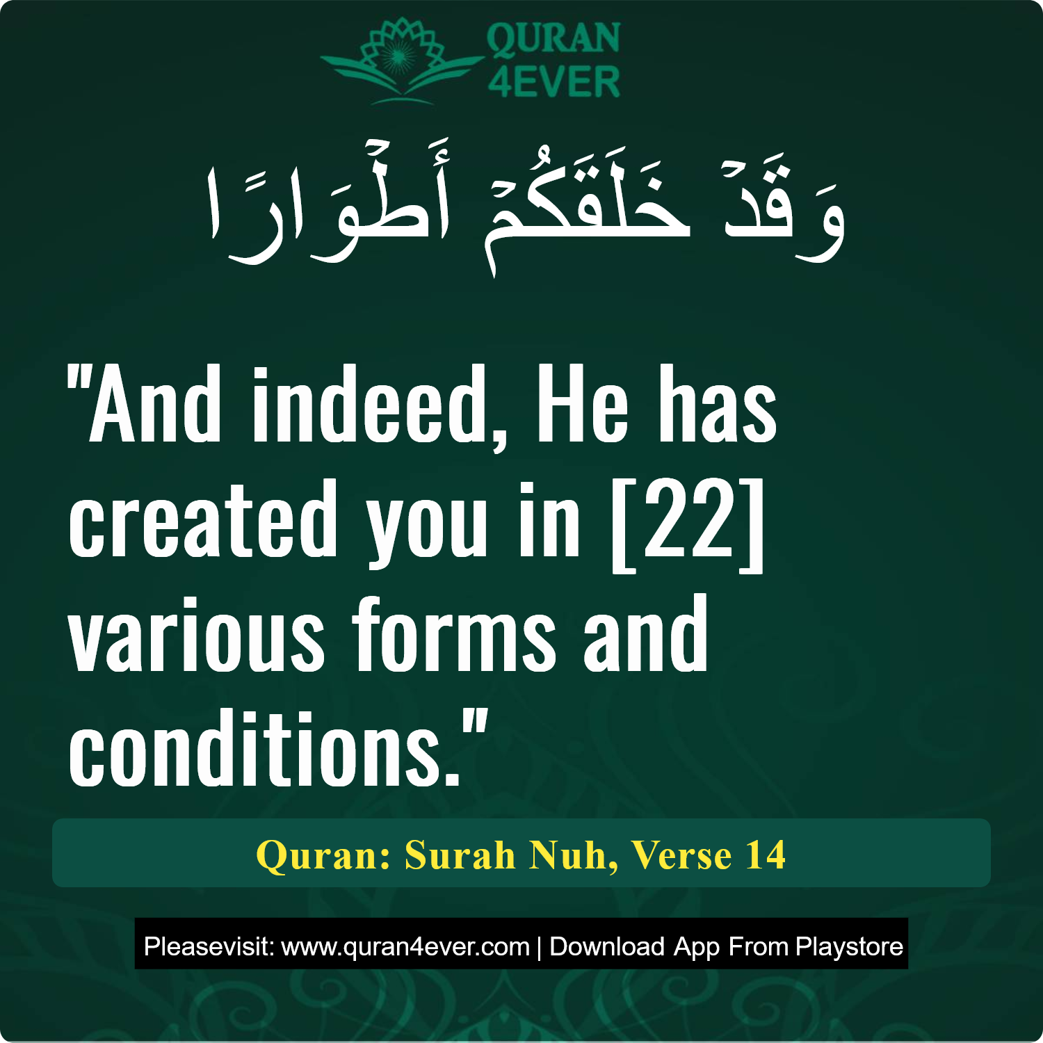 Surah 71, Ayah 14 - Quran Image