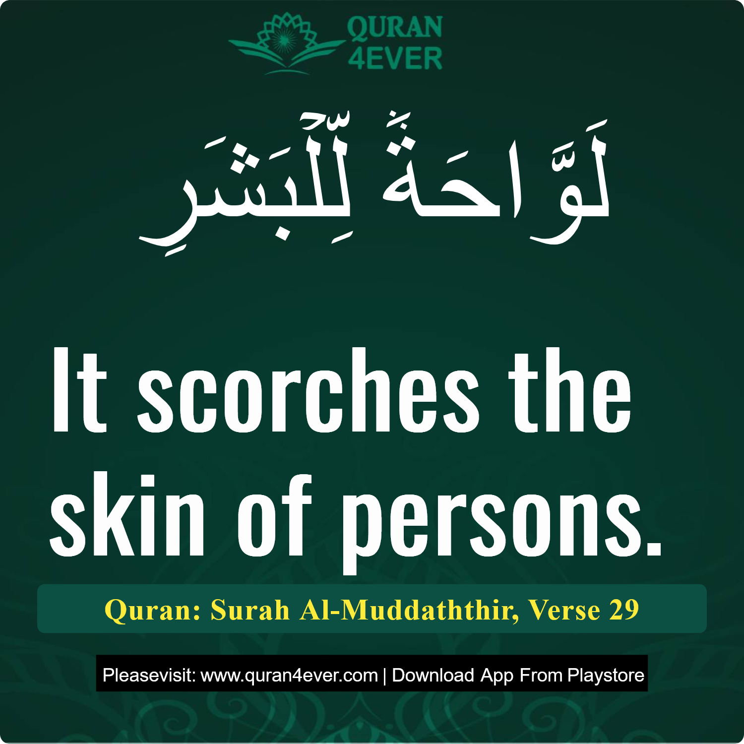 Surah 74, Ayah 29 - Quran Image