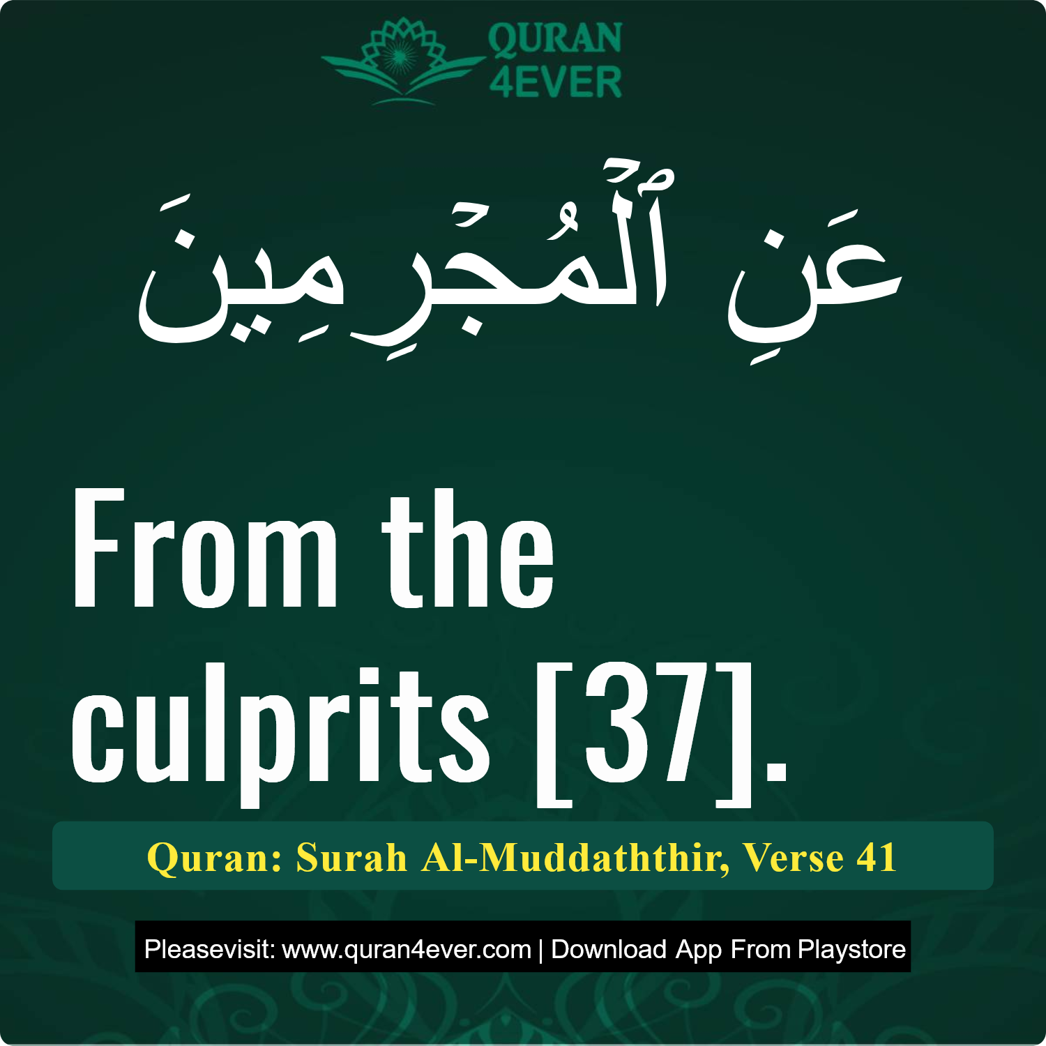 Surah 74, Ayah 41 - Quran Image