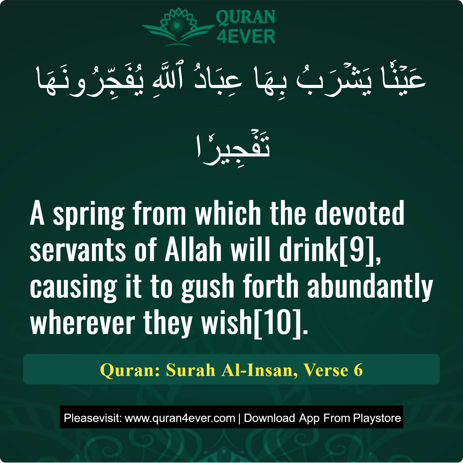Surah 76, Ayah 6 - Quran Image