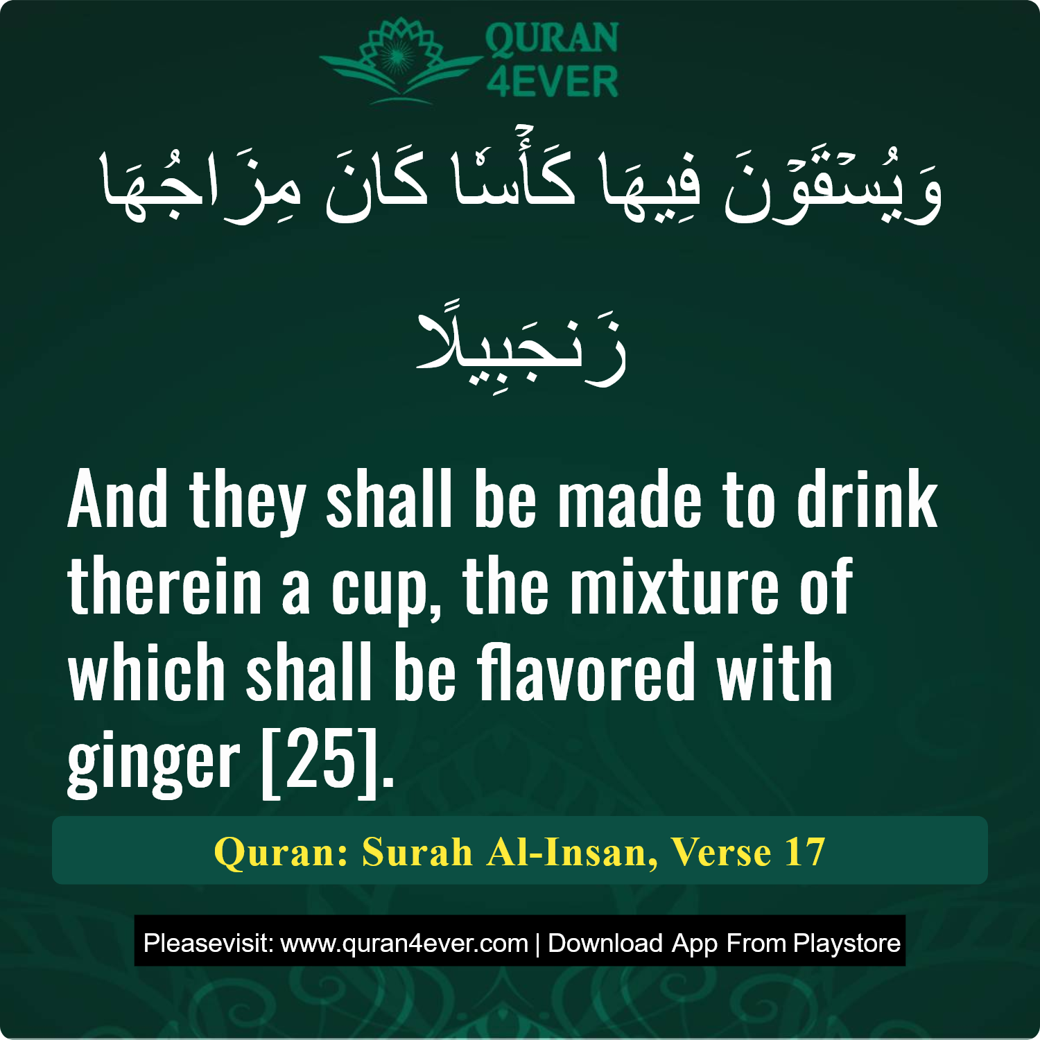 Surah 76, Ayah 17 - Quran Image