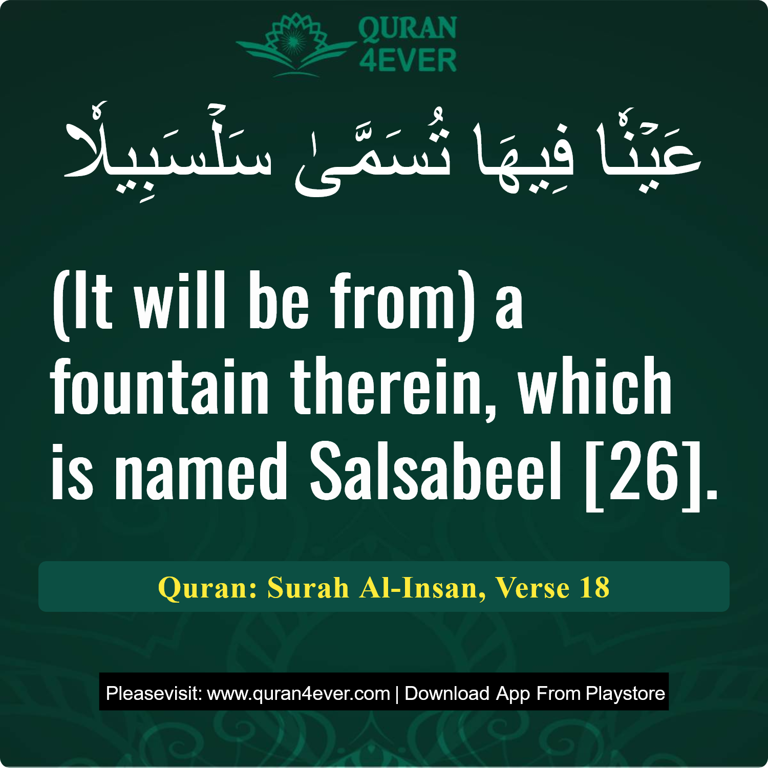 Surah 76, Ayah 18 - Quran Image