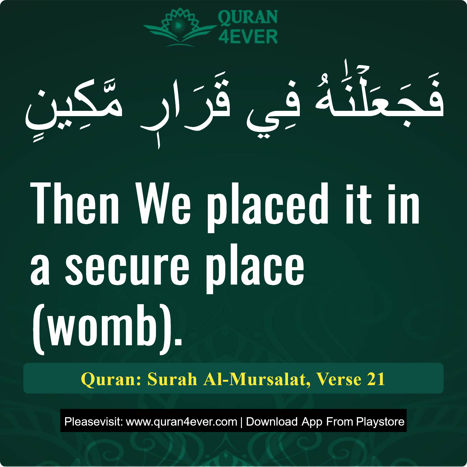 Surah 77, Ayah 21 - Quran Image