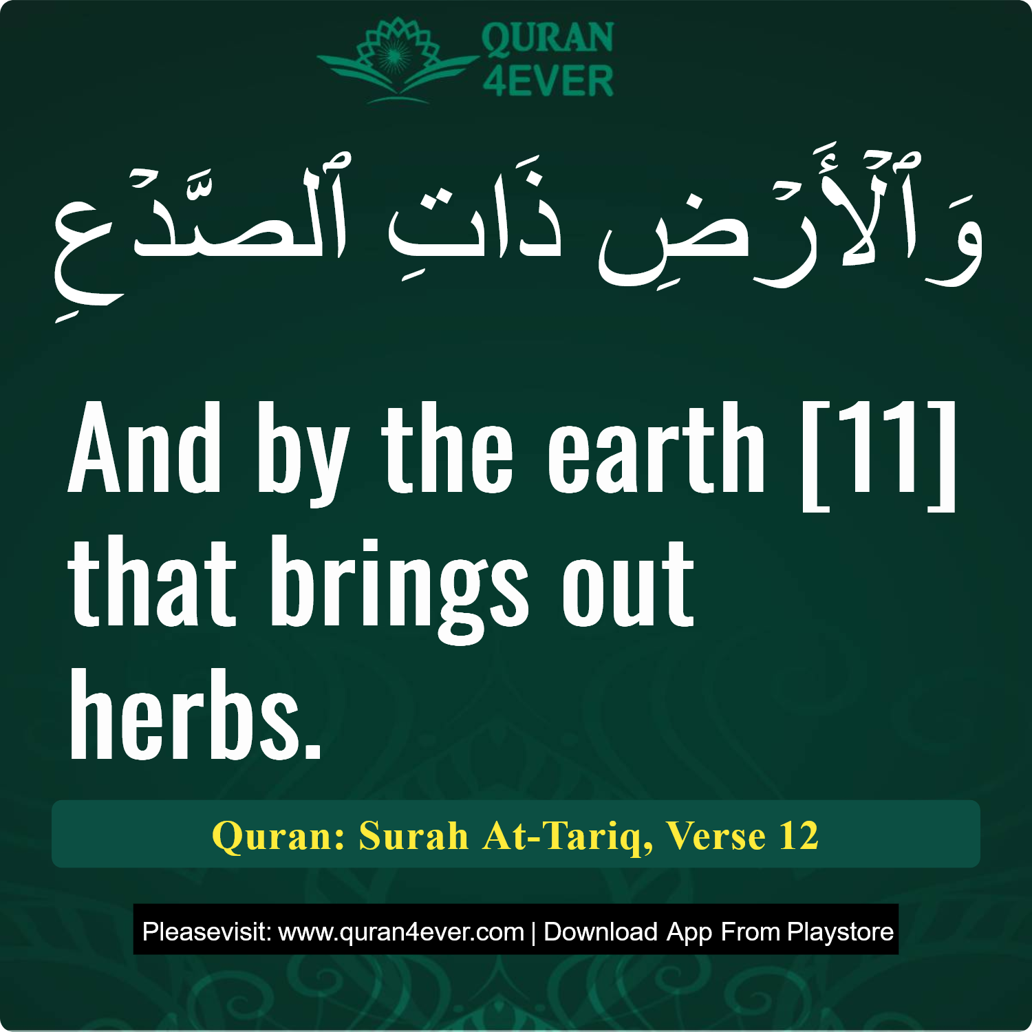 Surah 86, Ayah 12 - Quran Image