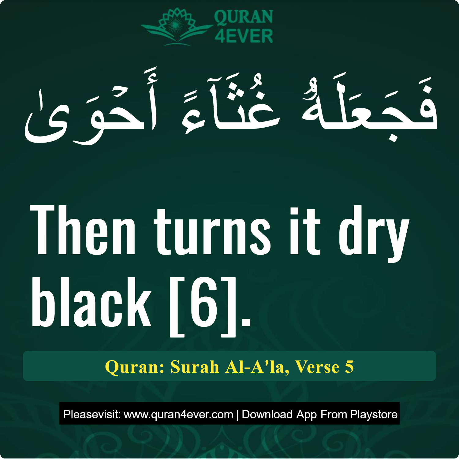 Surah 87, Ayah 5 - Quran Image