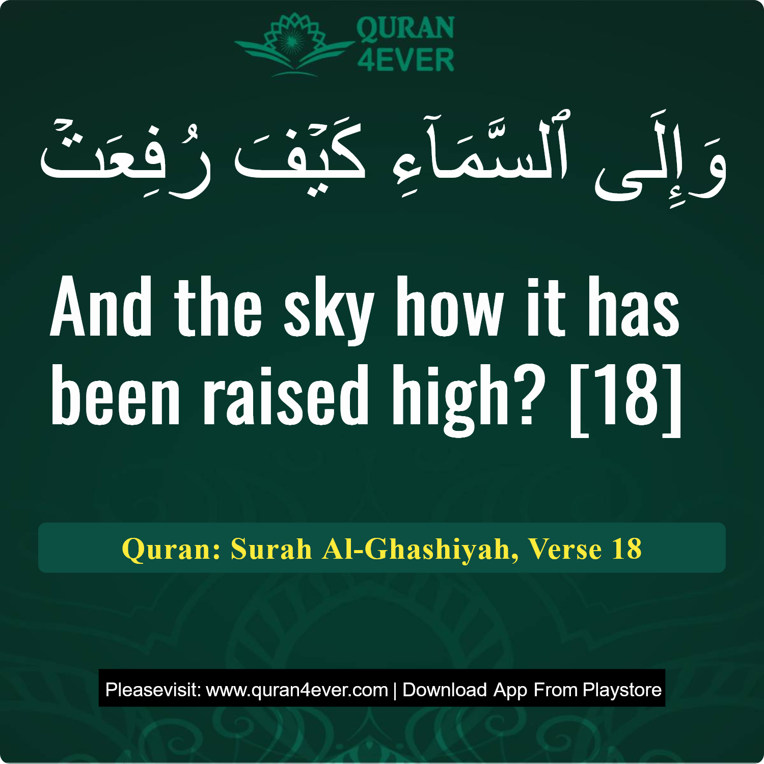 Surah 88, Ayah 18 - Quran Image