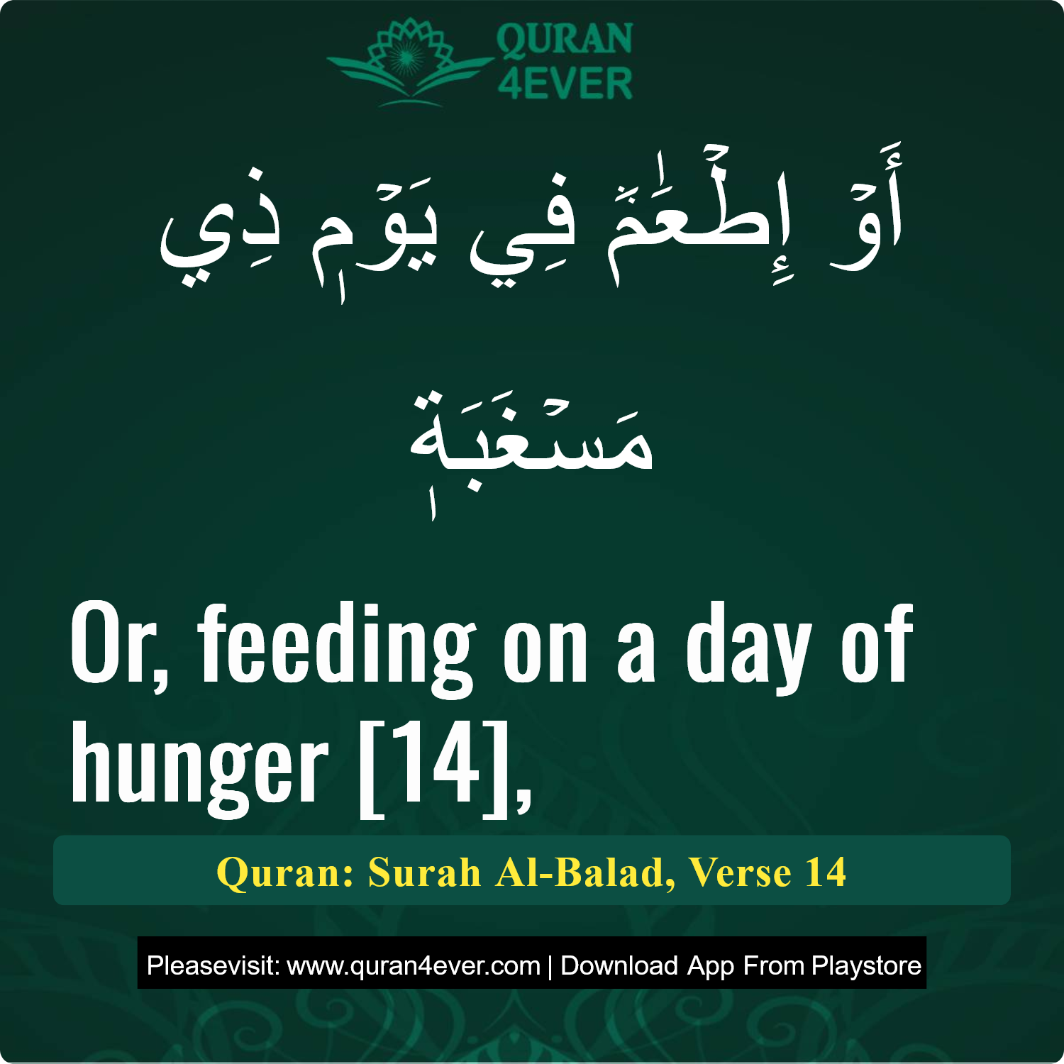 Surah 90, Ayah 14 - Quran Image