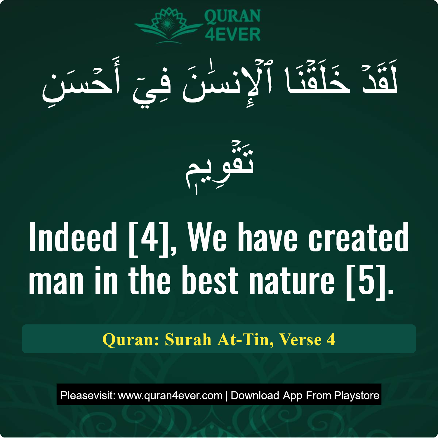 Surah 95, Ayah 4 - Quran Image