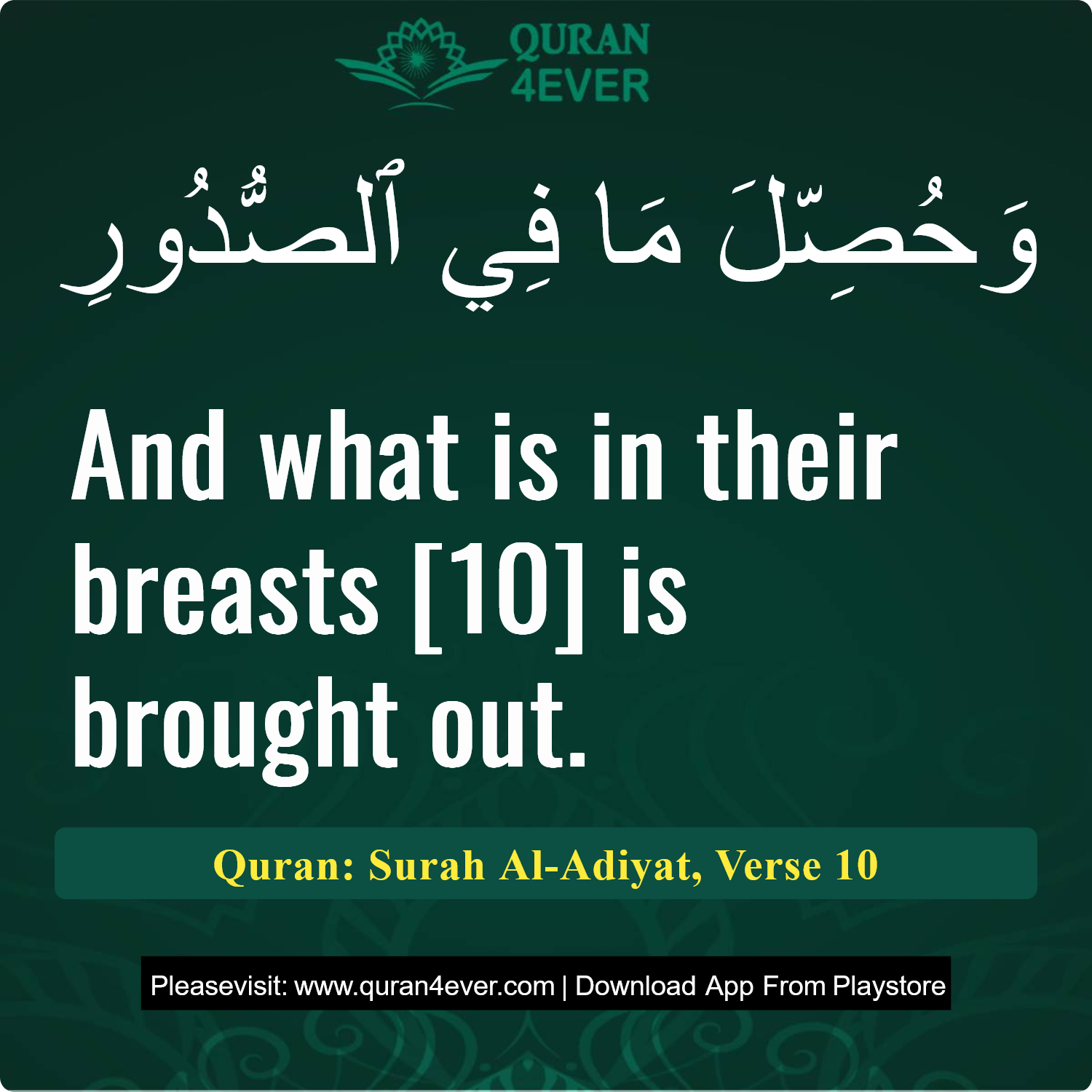 Surah 100, Ayah 10 - Quran Image