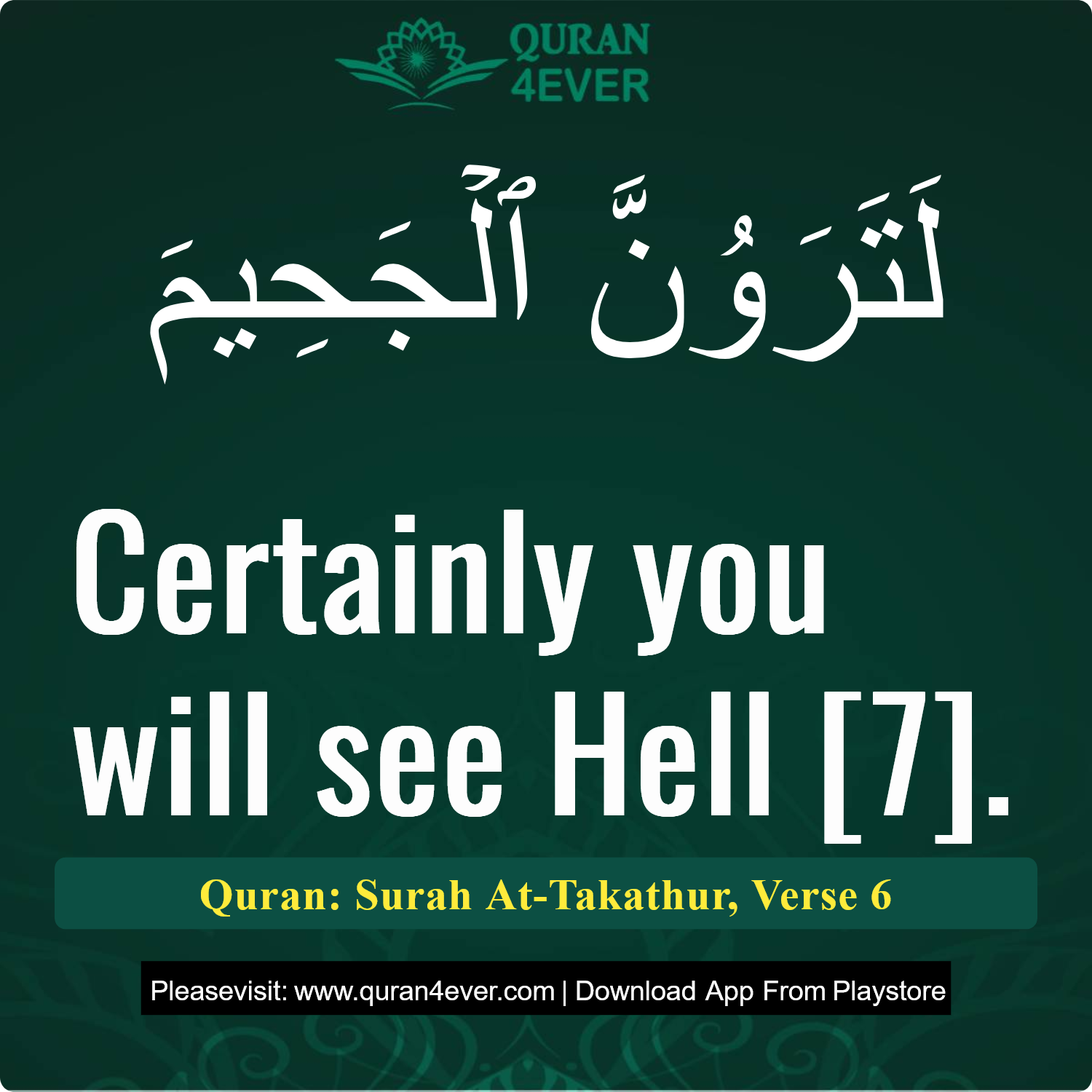 Surah 102, Ayah 6 - Quran Image