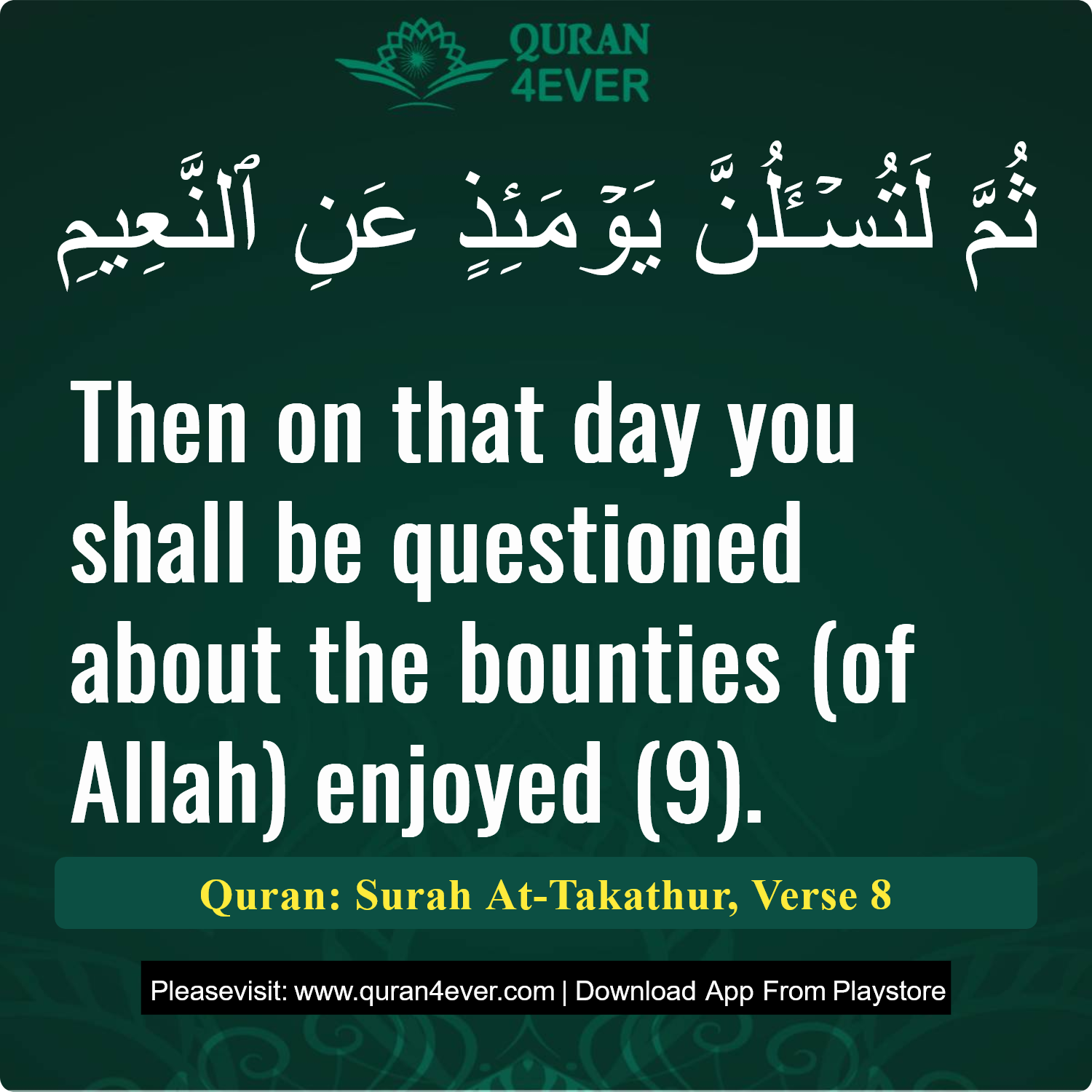 Surah 102, Ayah 8 - Quran Image