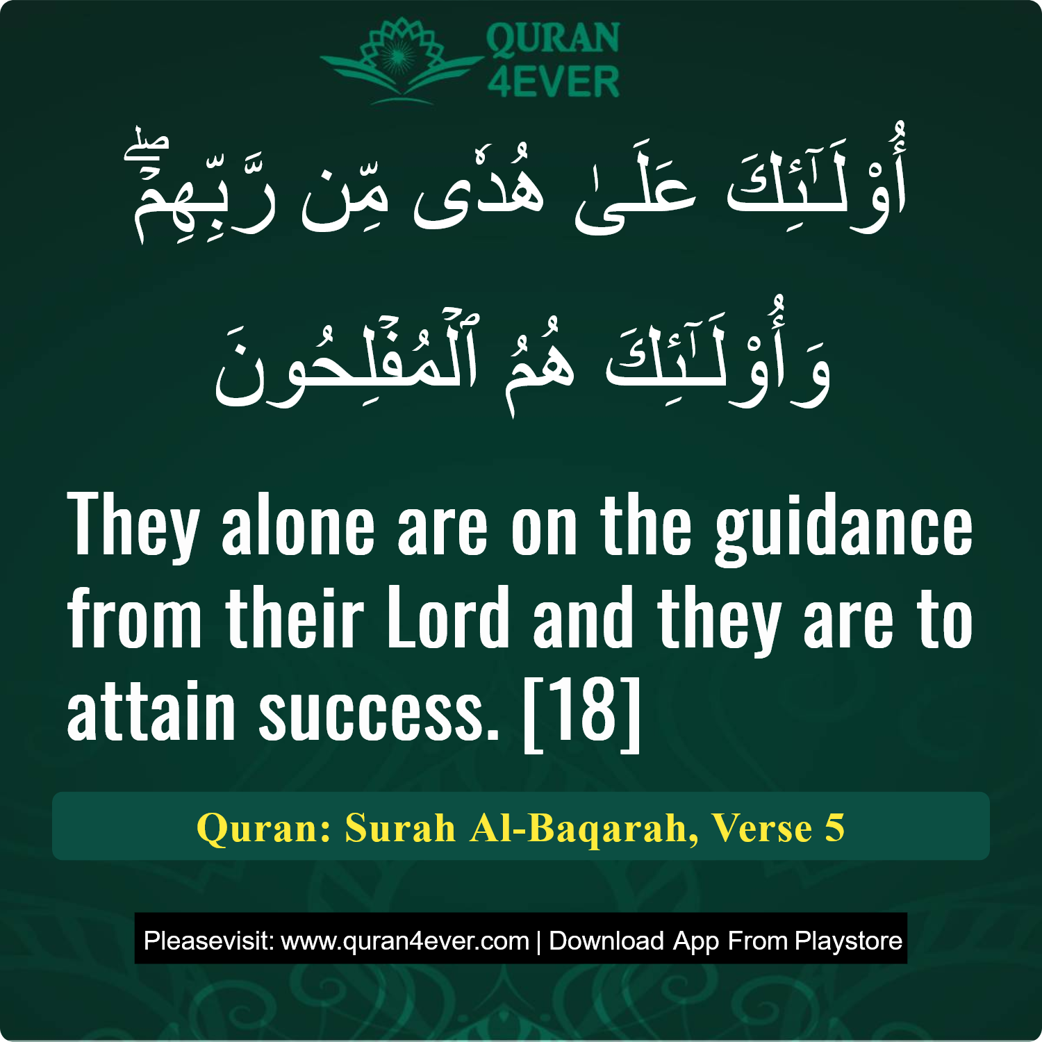 Surah 2, Ayah 5 - Quran Image