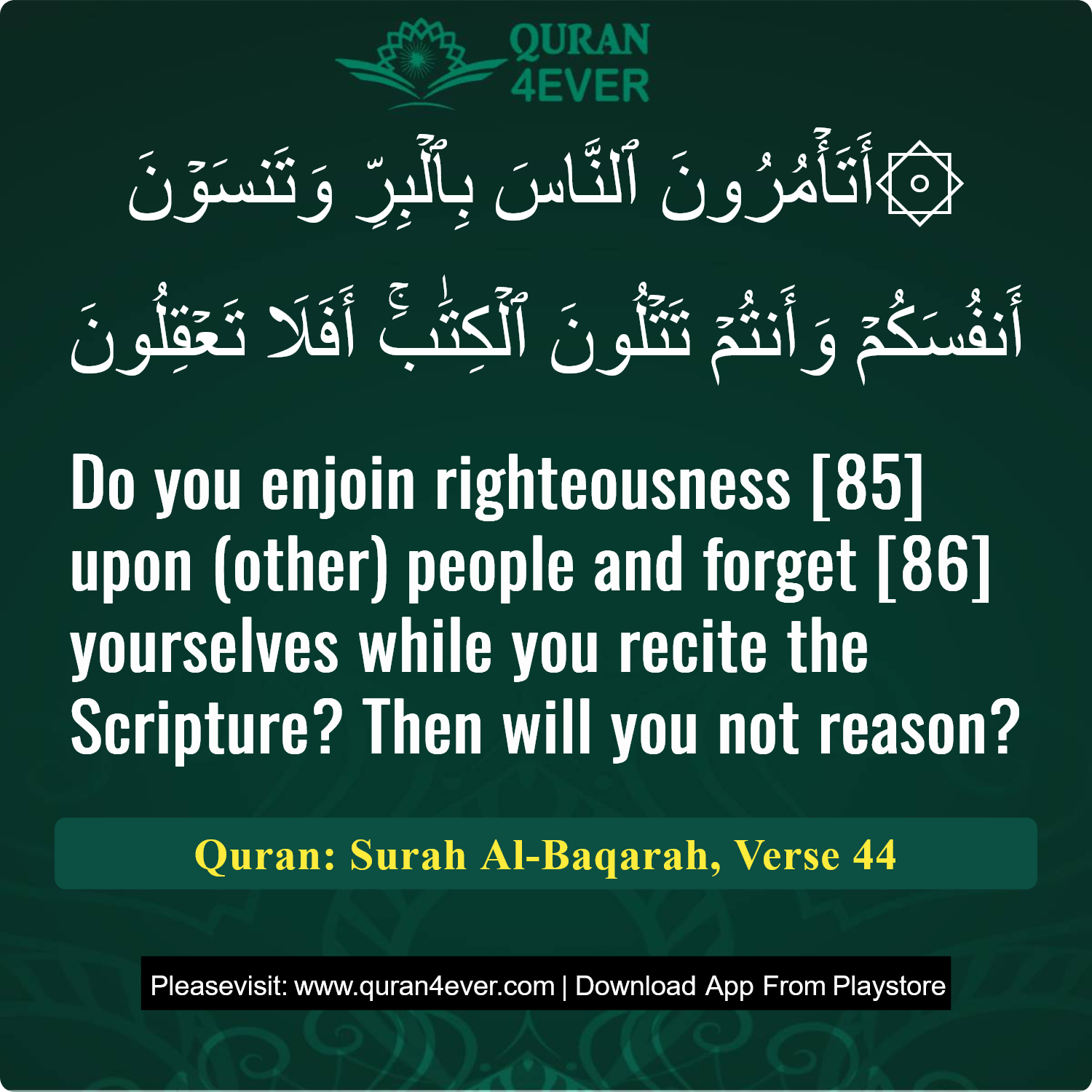Surah 2, Ayah 44 - Quran Image