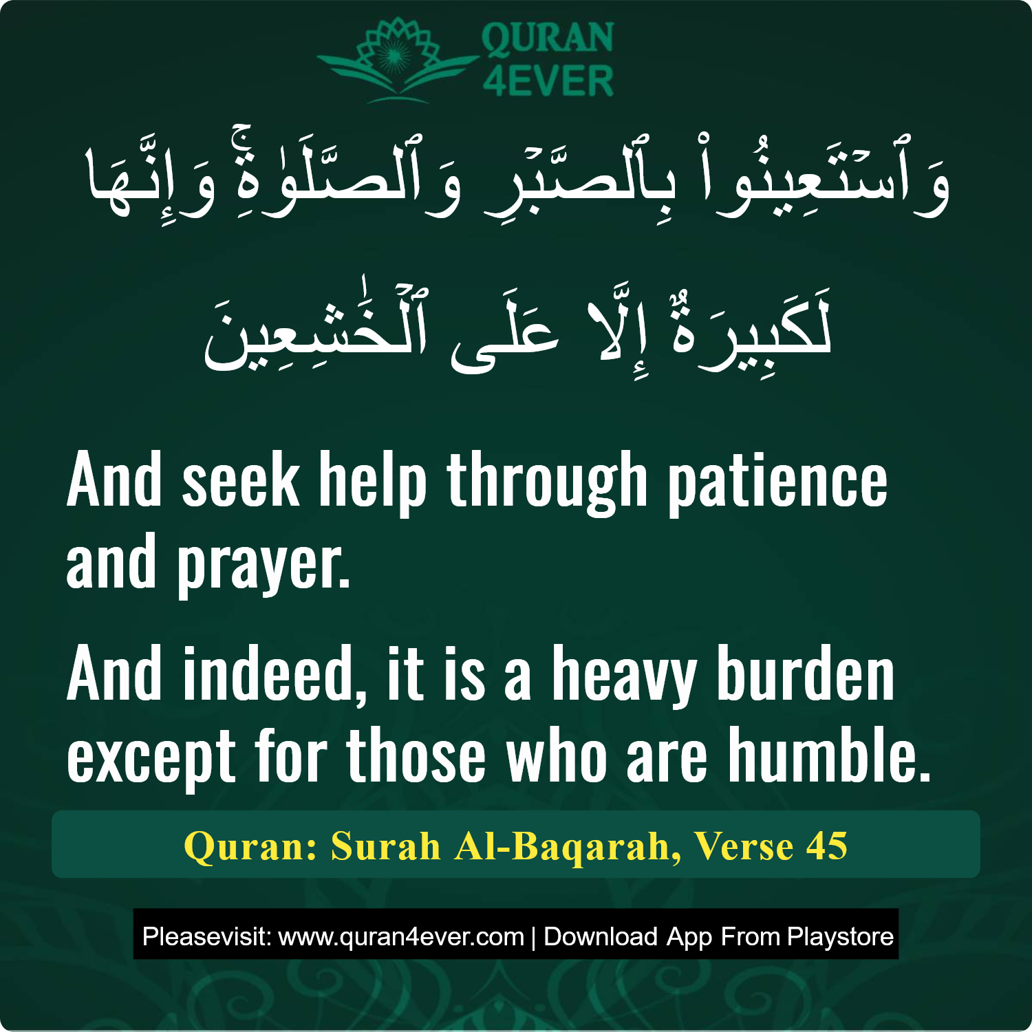 Surah 2, Ayah 45 - Quran Image