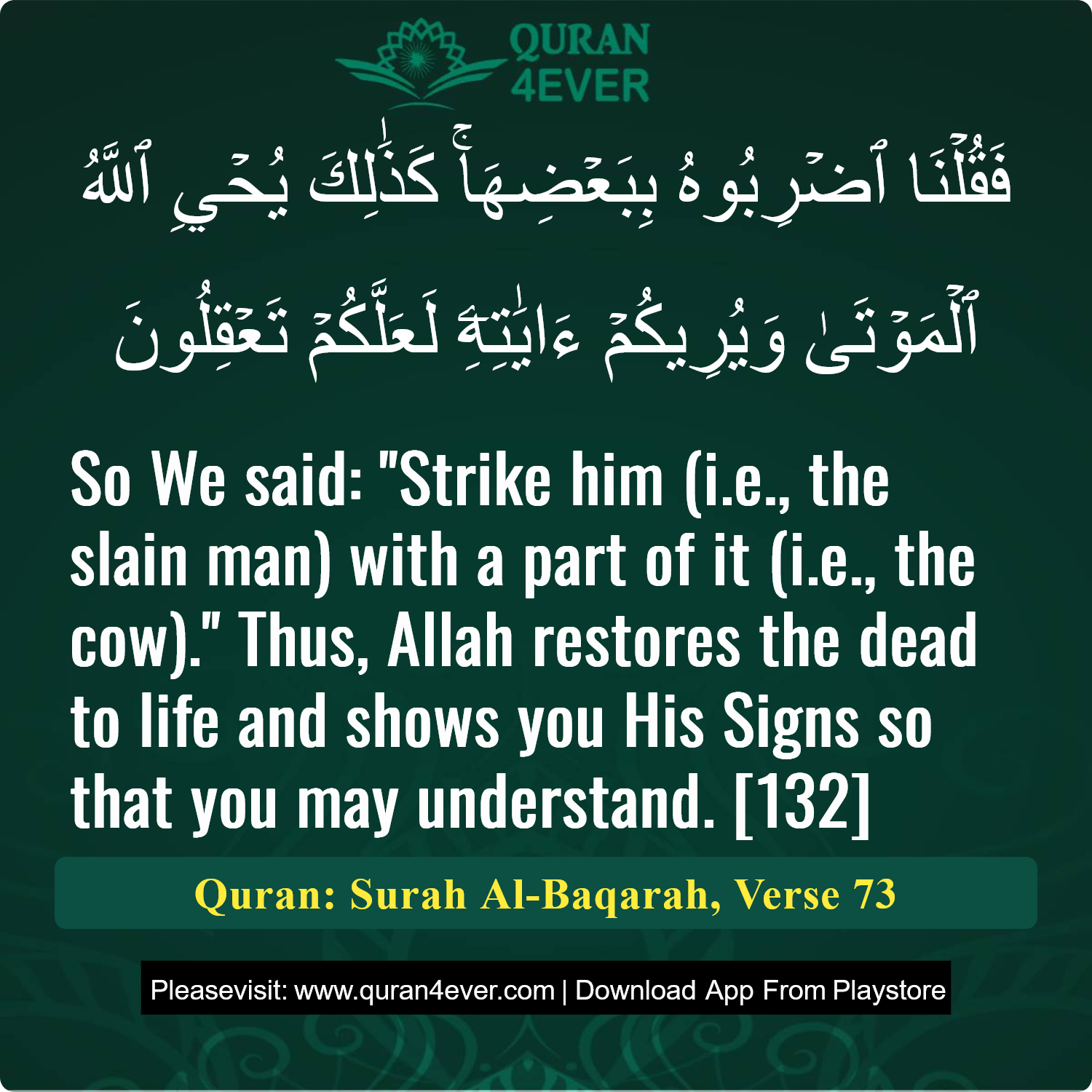 Surah 2, Ayah 73 - Quran Image