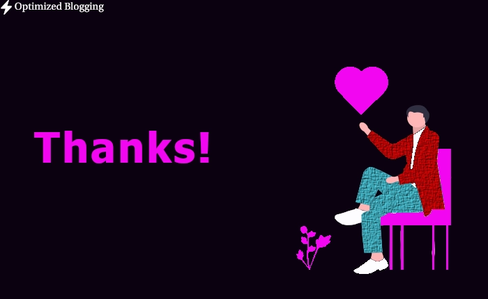 Optimized Blogging thanks page image.