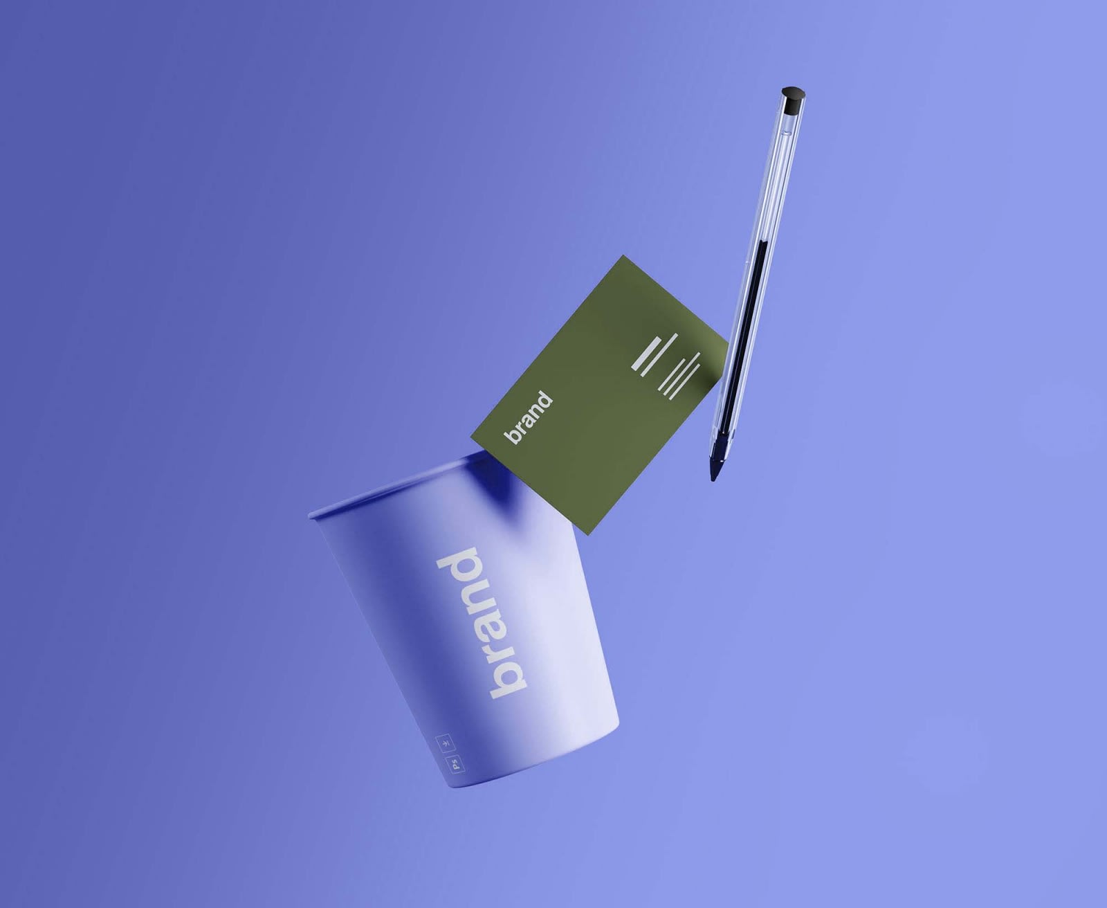 Cup & Business Card Branding Mockup (PSD) - Image 2