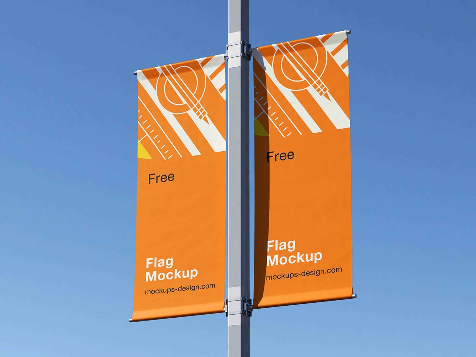 Street Pole Flag Mockup - Image 1