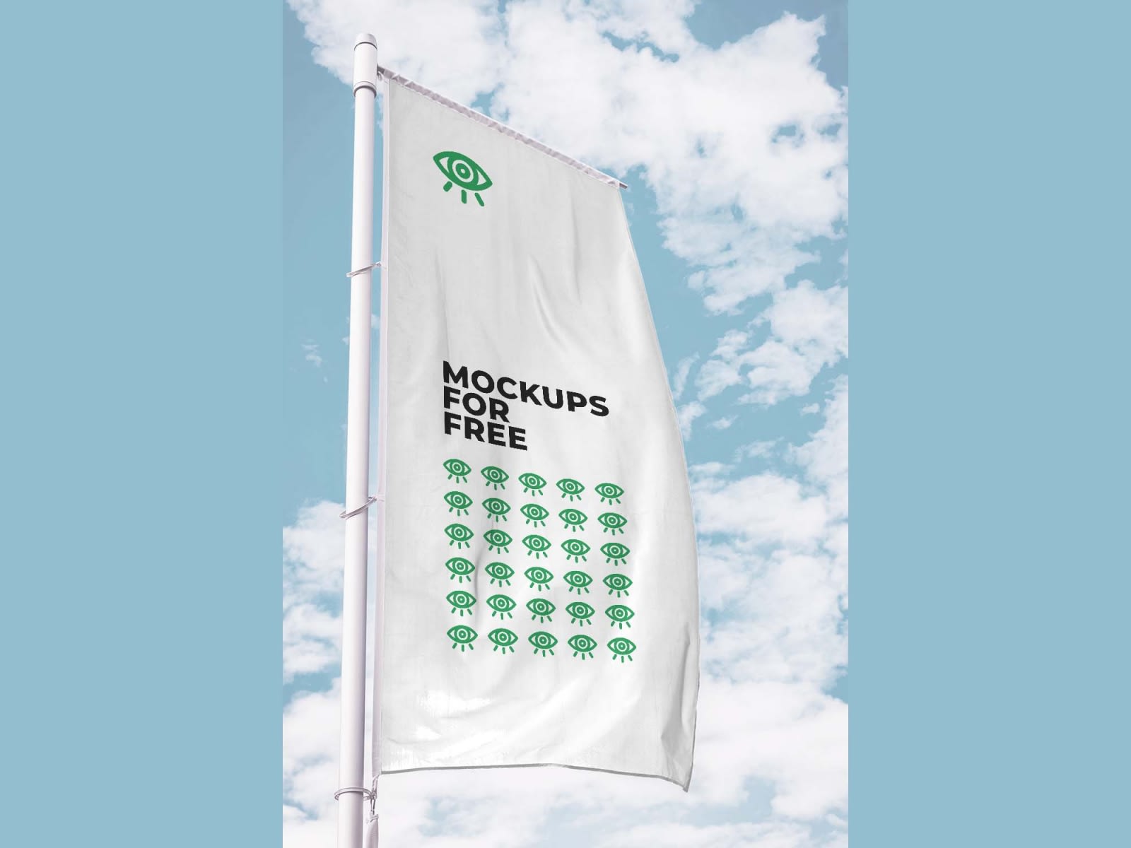 Free Vertical Flag Mockup (PSD) - Image 1
